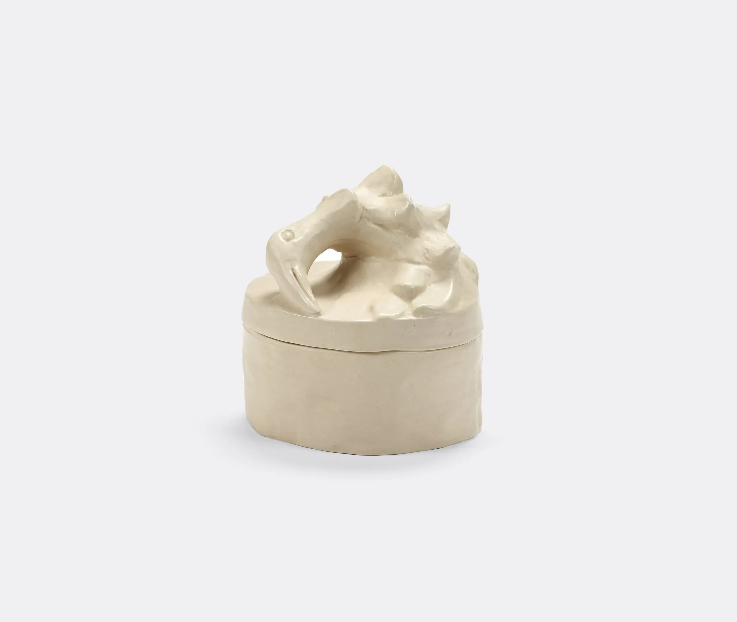 Medium Scented Candle with Bird Lid - Ivory, Ceramic