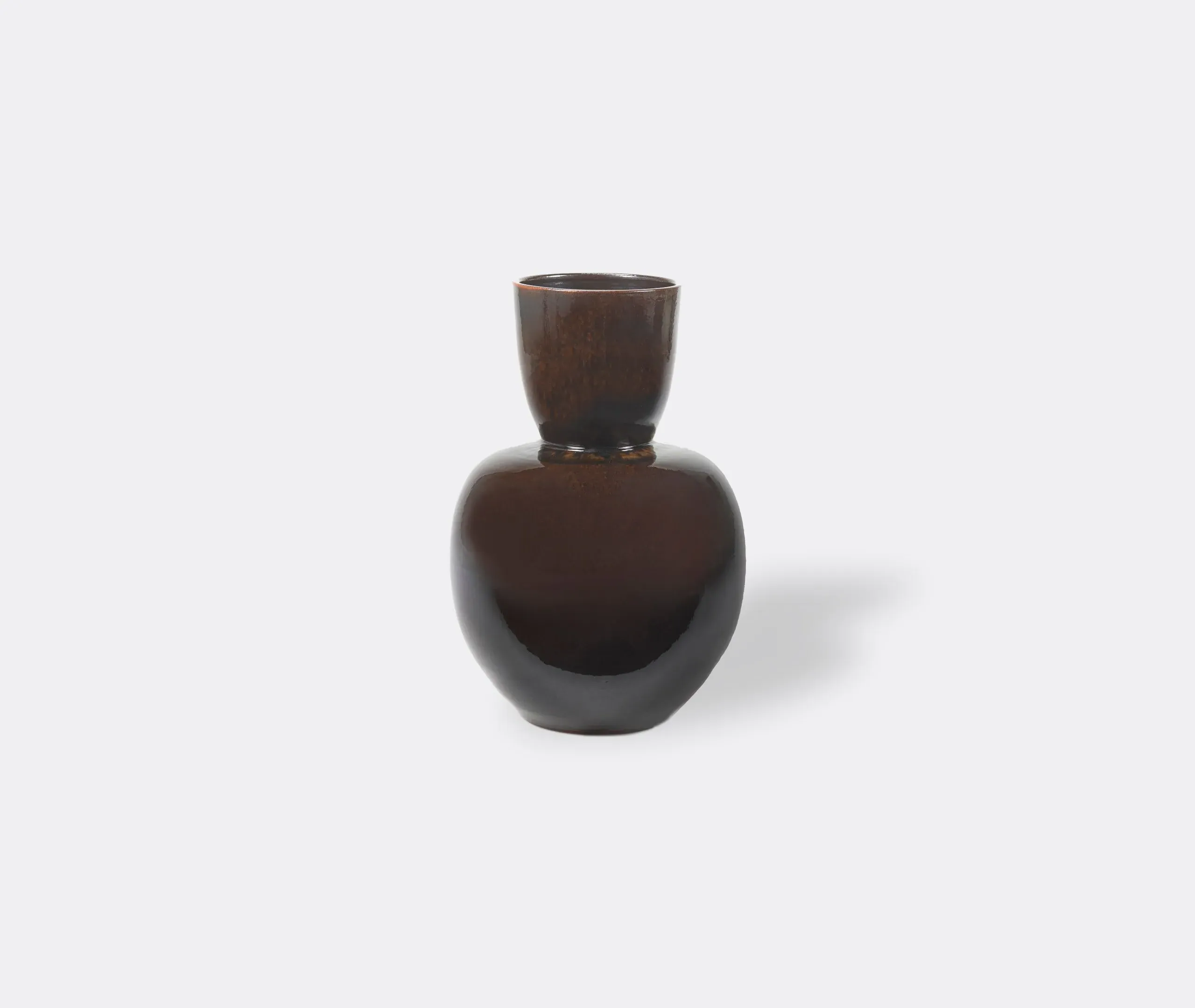 Medium Vase Pure - Dark Brown, Ceramic image