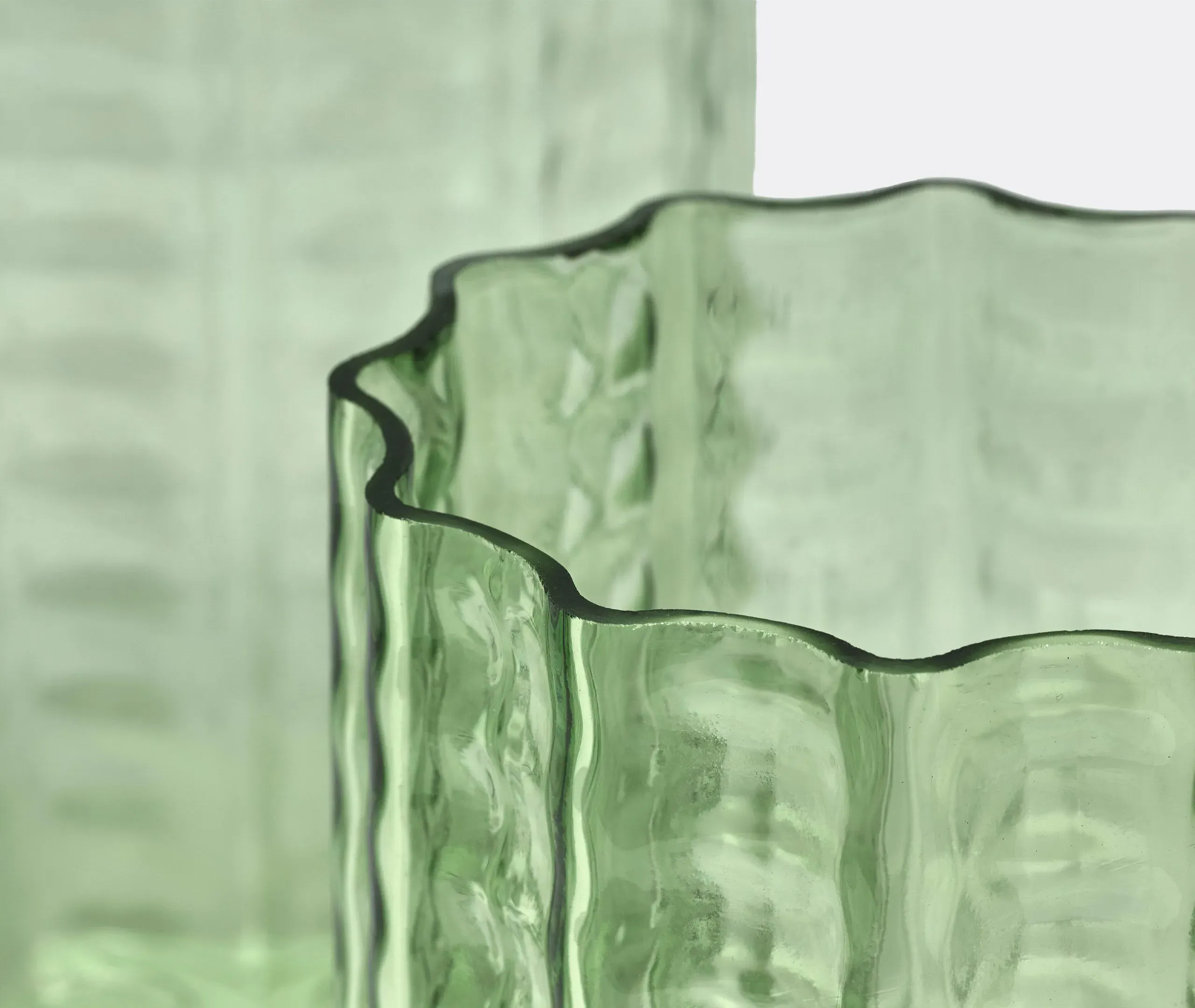 Medium Wave Vase - Green, Glass