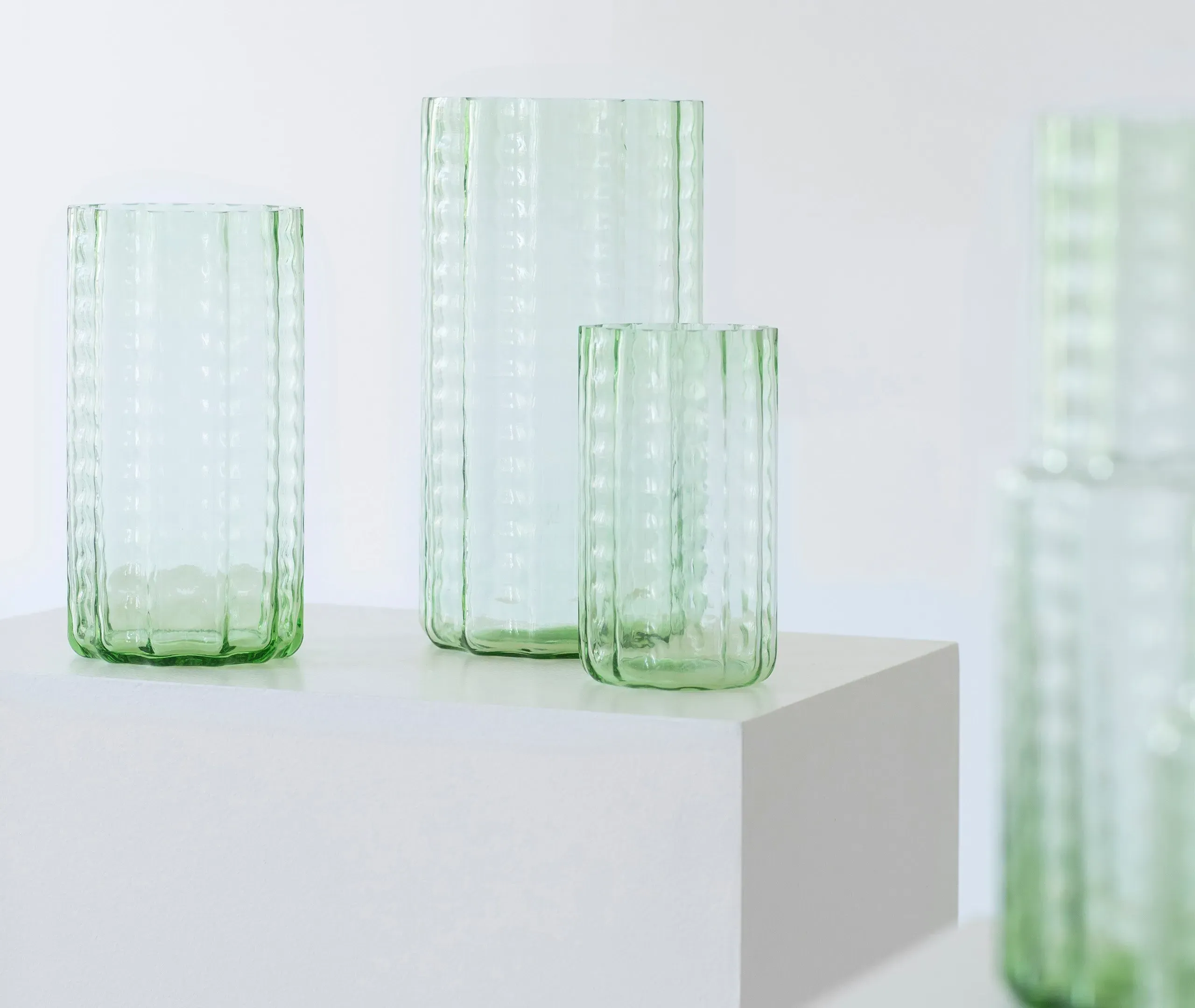 Medium Wave Vase - Green, Glass