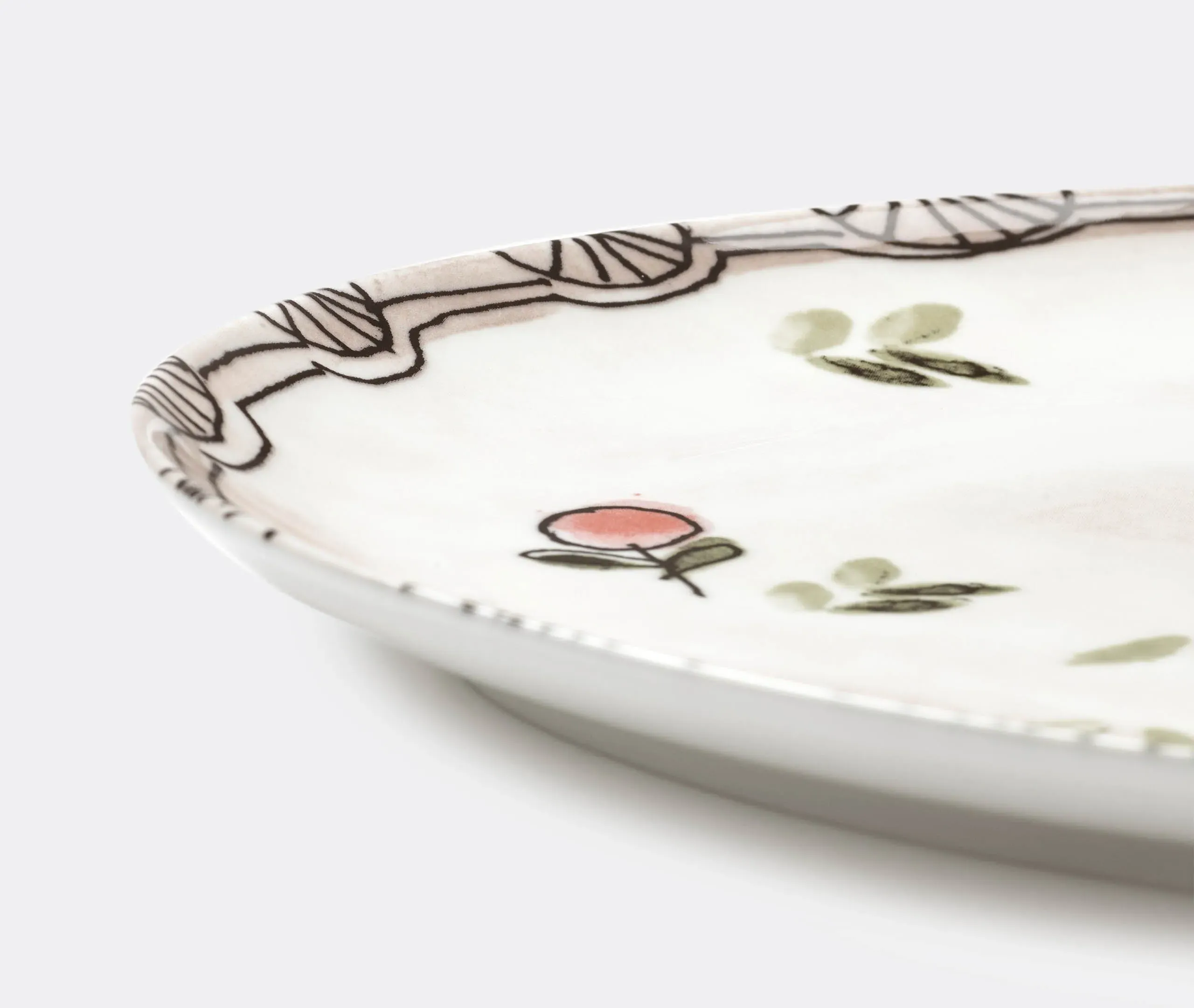 Mirtillo Nude Oval Plate - Multicolor