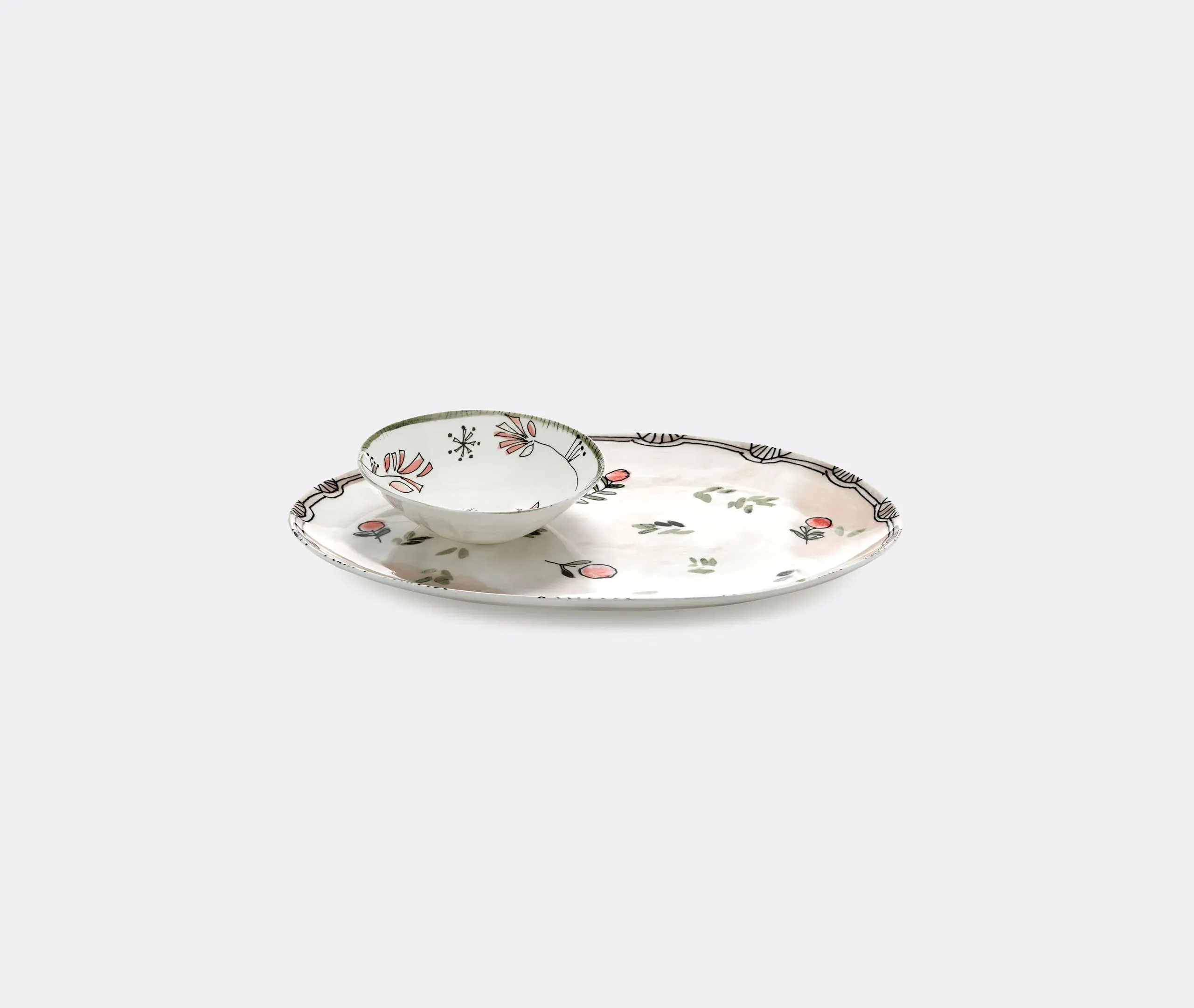 Mirtillo Nude Oval Plate - Multicolor