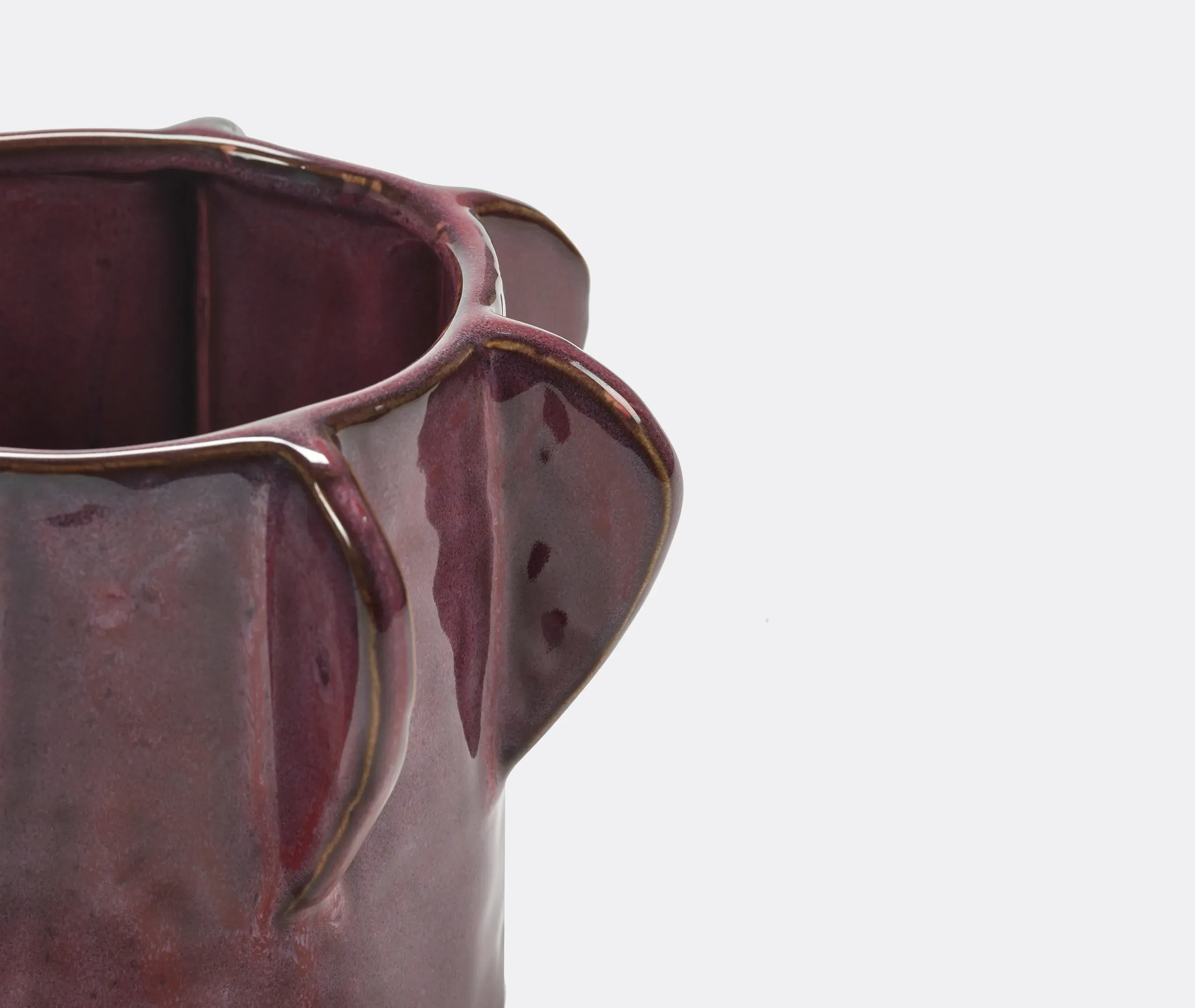 Molly 02 Ceramic Flower Pot - Aubergine alternate view