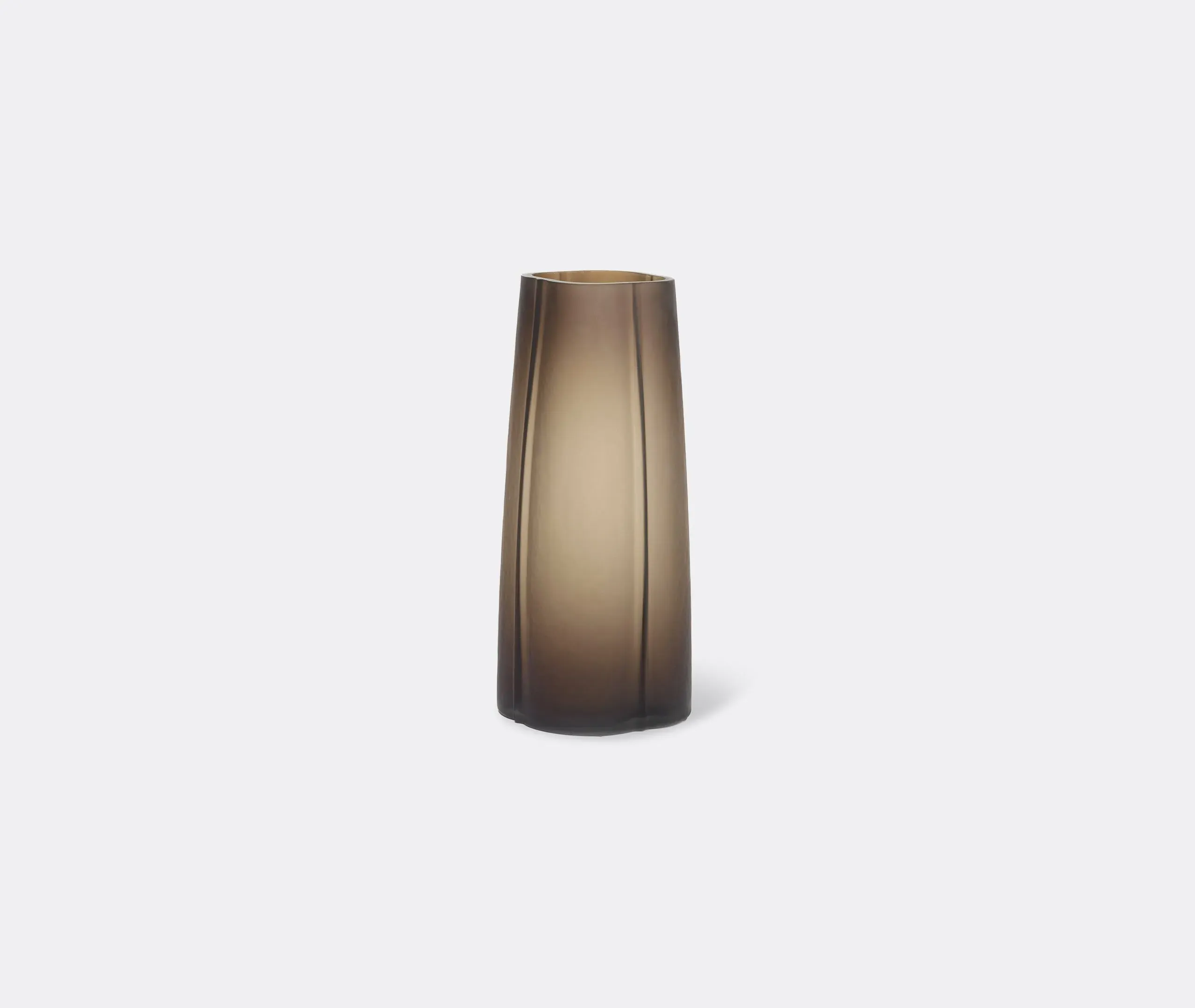 Organic Profile Vase Mouthblown - Brown, Glass