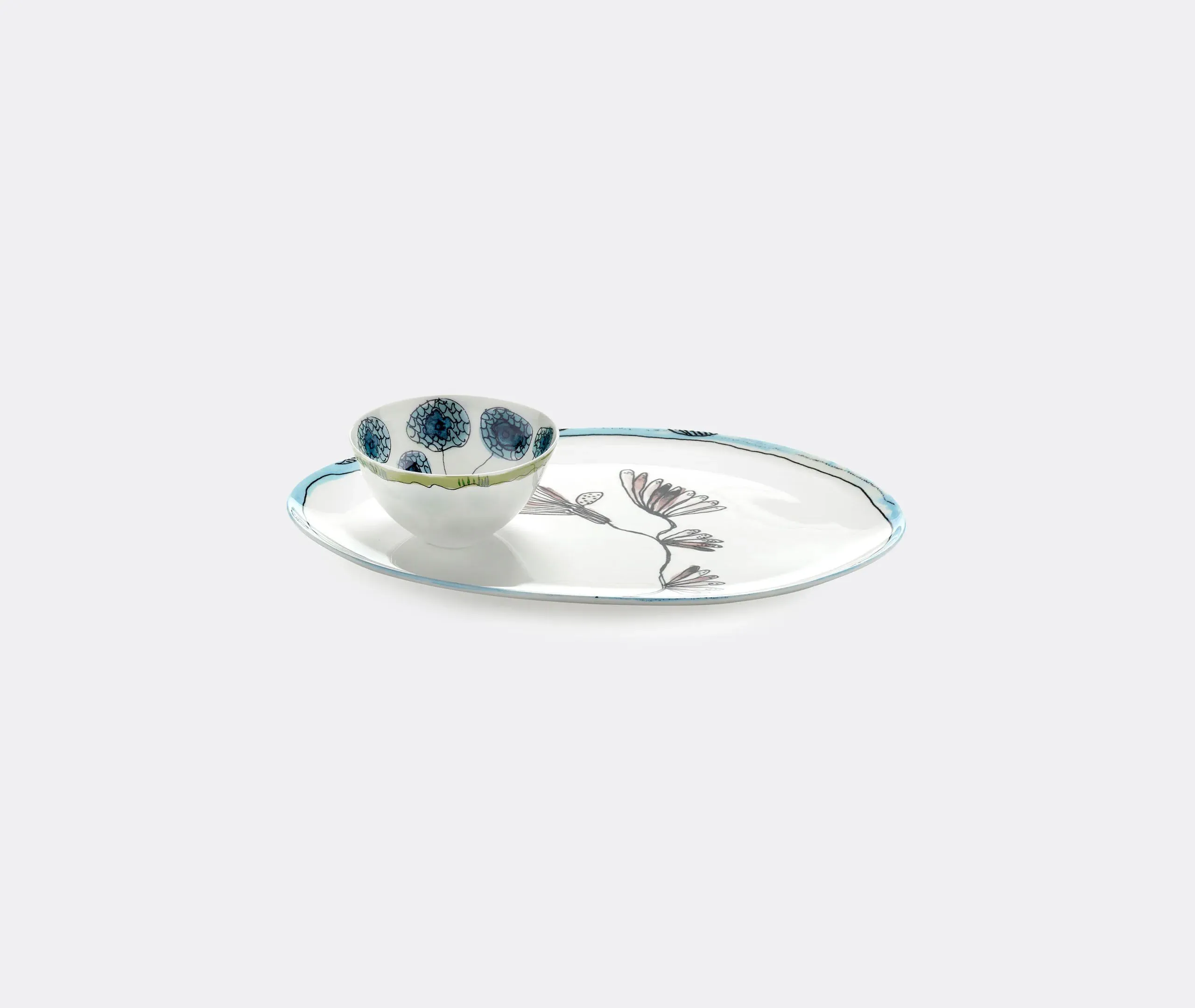 Oval Plate - Multicolor, Porcelain