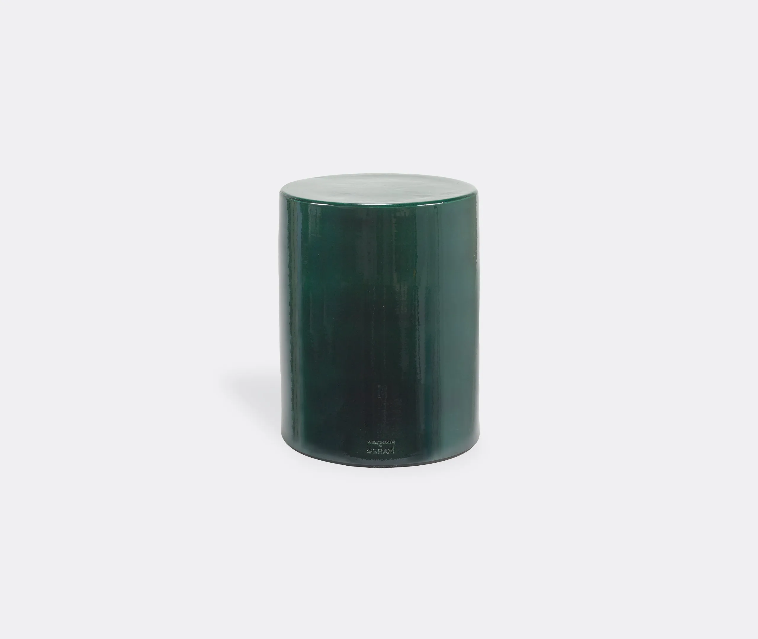 Pawn Cylindrical Side Table - Dark Green, Glazed Stone image