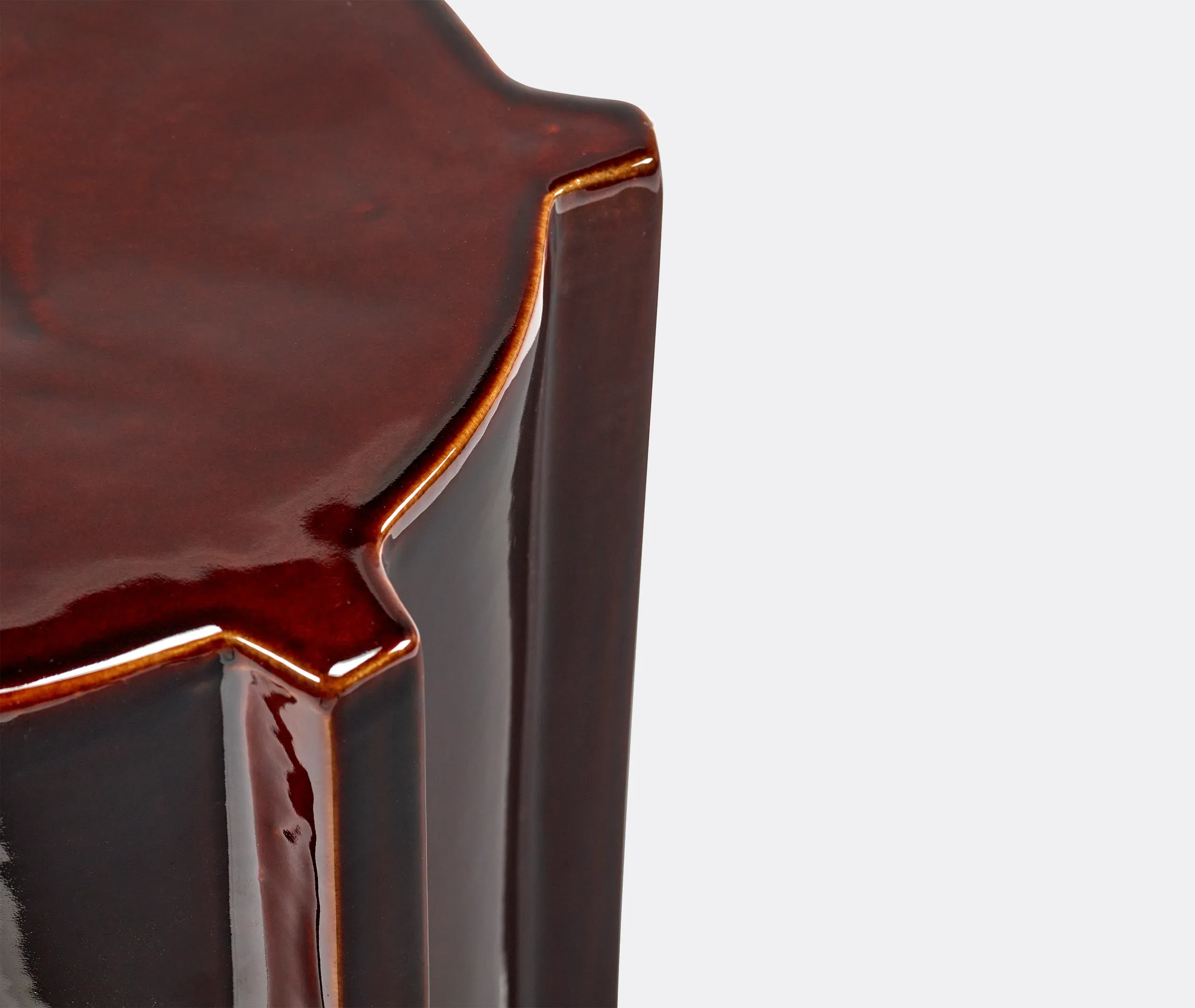 Pawn Side Table - Brown, Glazed Stone
