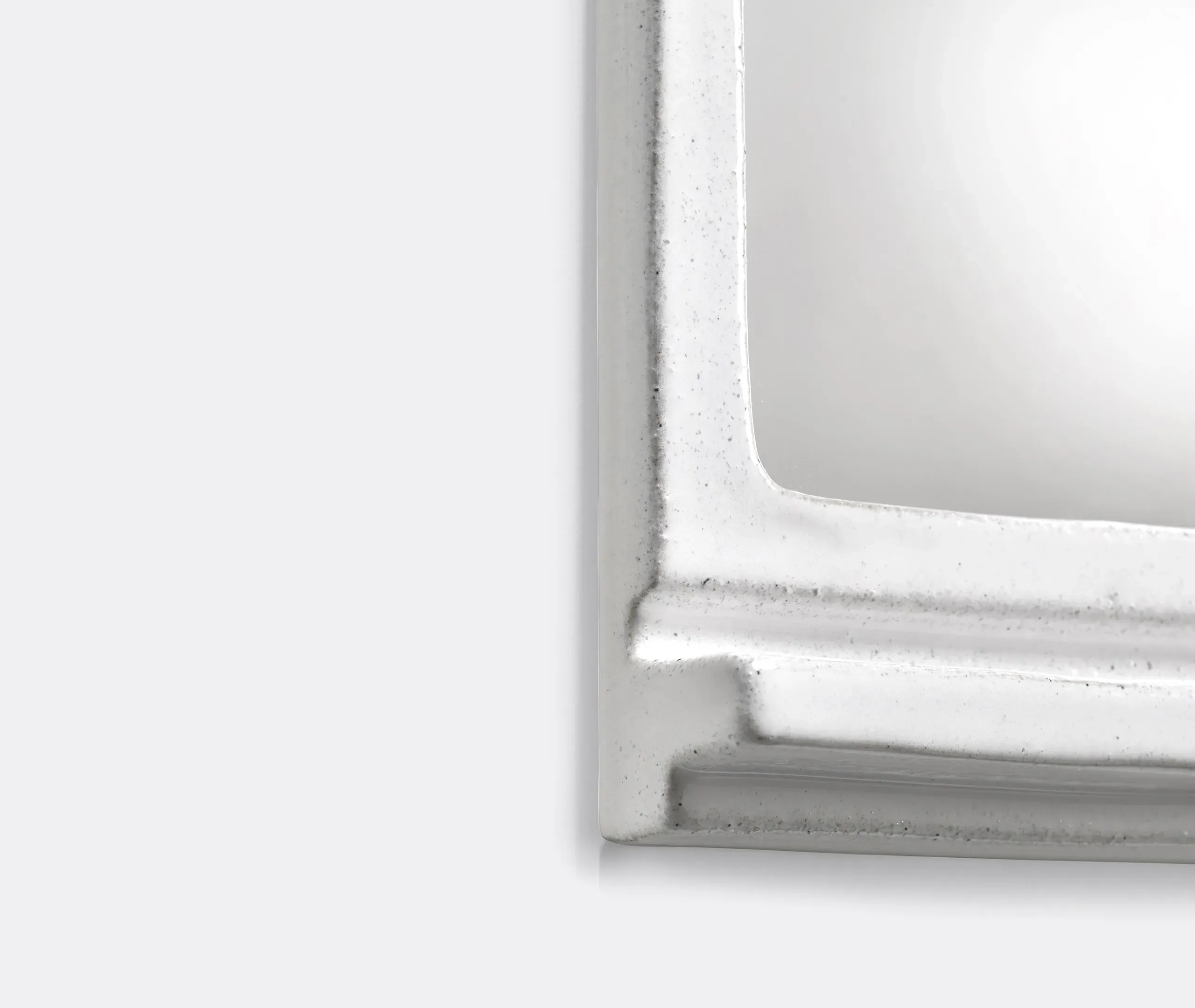 Rosie 01 Square Wall Mirror with Ledge - White, Earthenware alternate view
