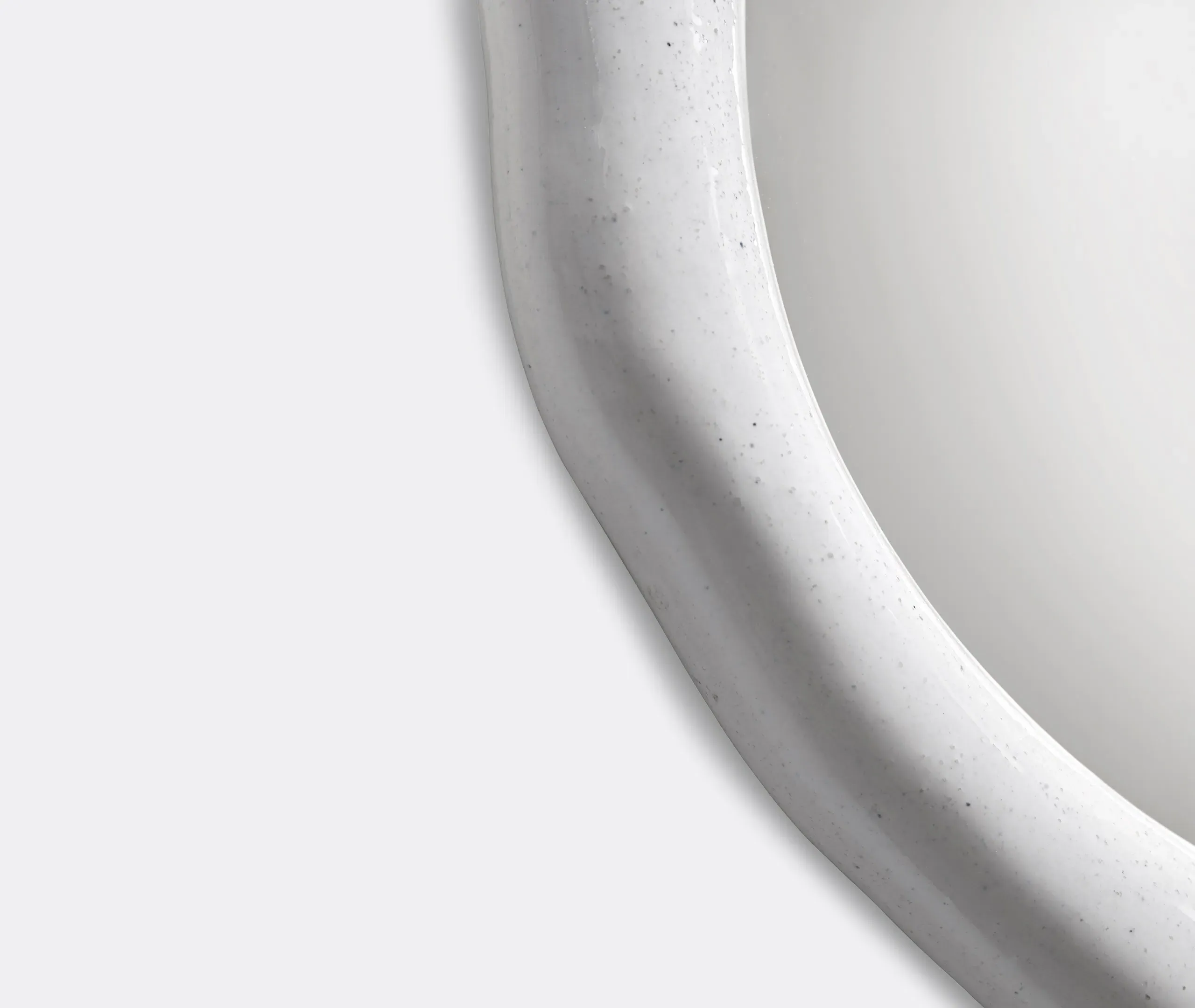 Rosie 02 Oval Wall Mirror - White, Earthenware alternate view