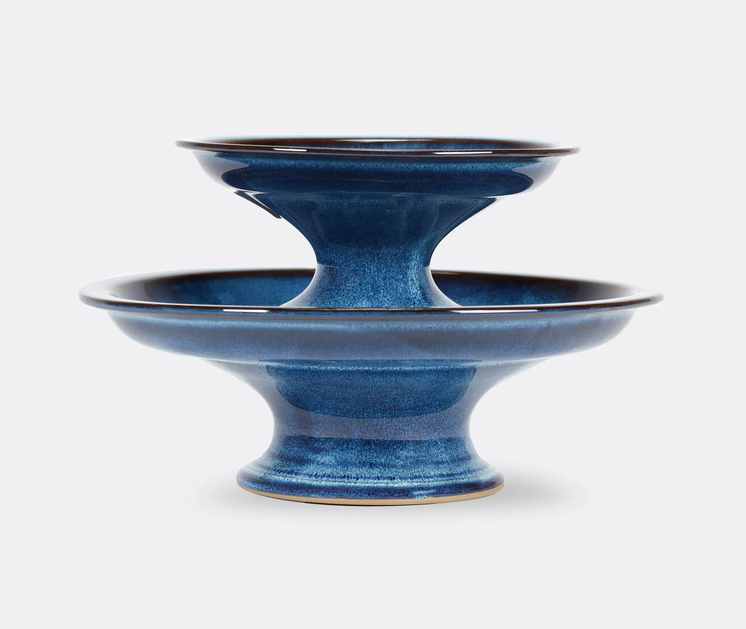 Round Cake Stand - Dark Blue, Ceramic
