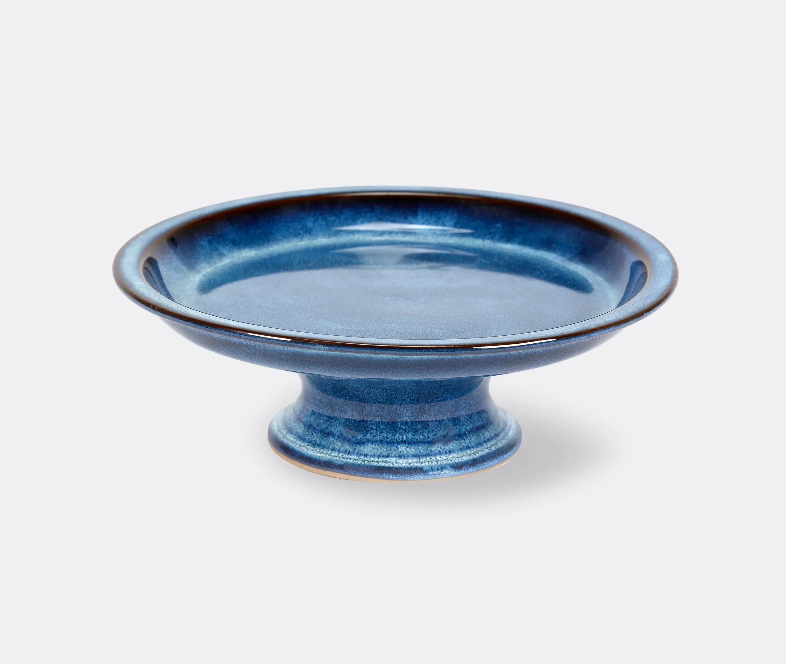 Round Cake Stand - Dark Blue, Ceramic image