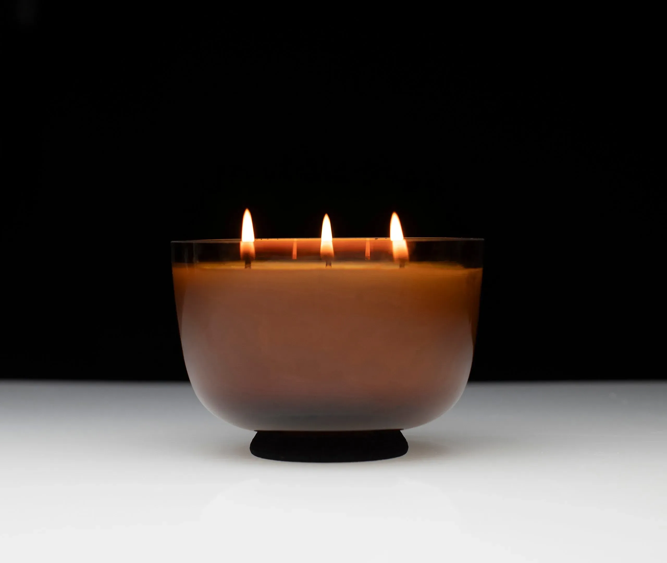 Scented Candle with Cork Stand - Amber, Glass