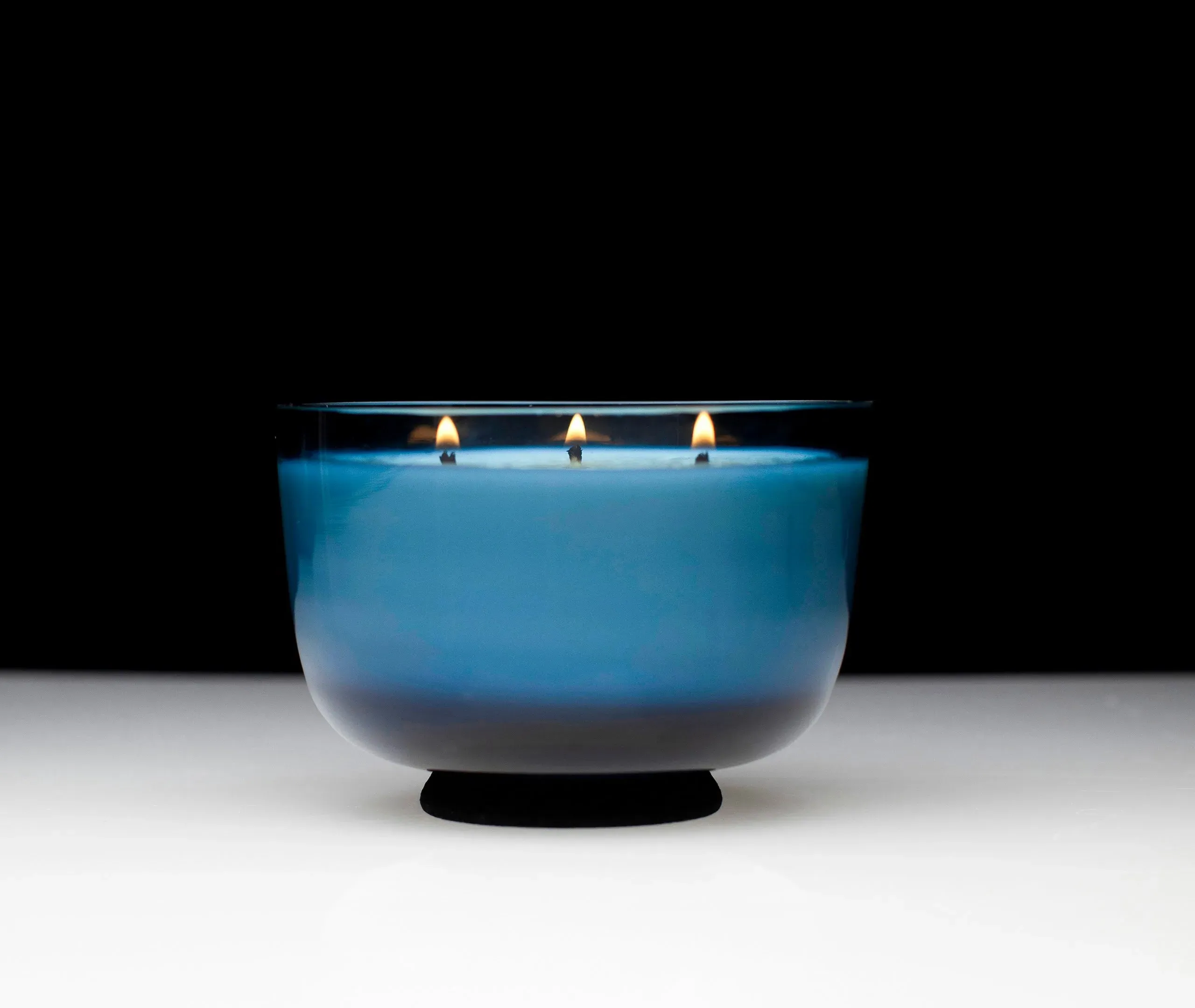 Scented Candle with Cork Stand - Blue, Glass