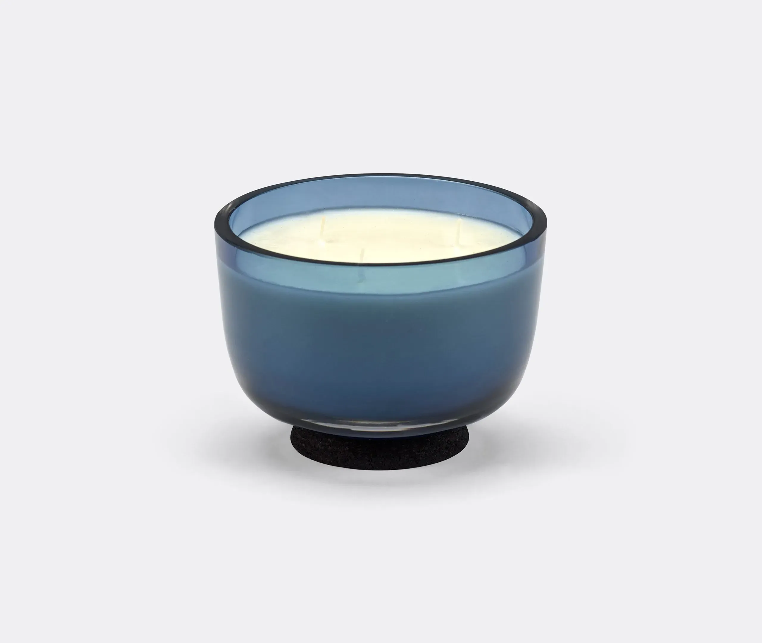 Scented Candle with Cork Stand - Blue, Glass