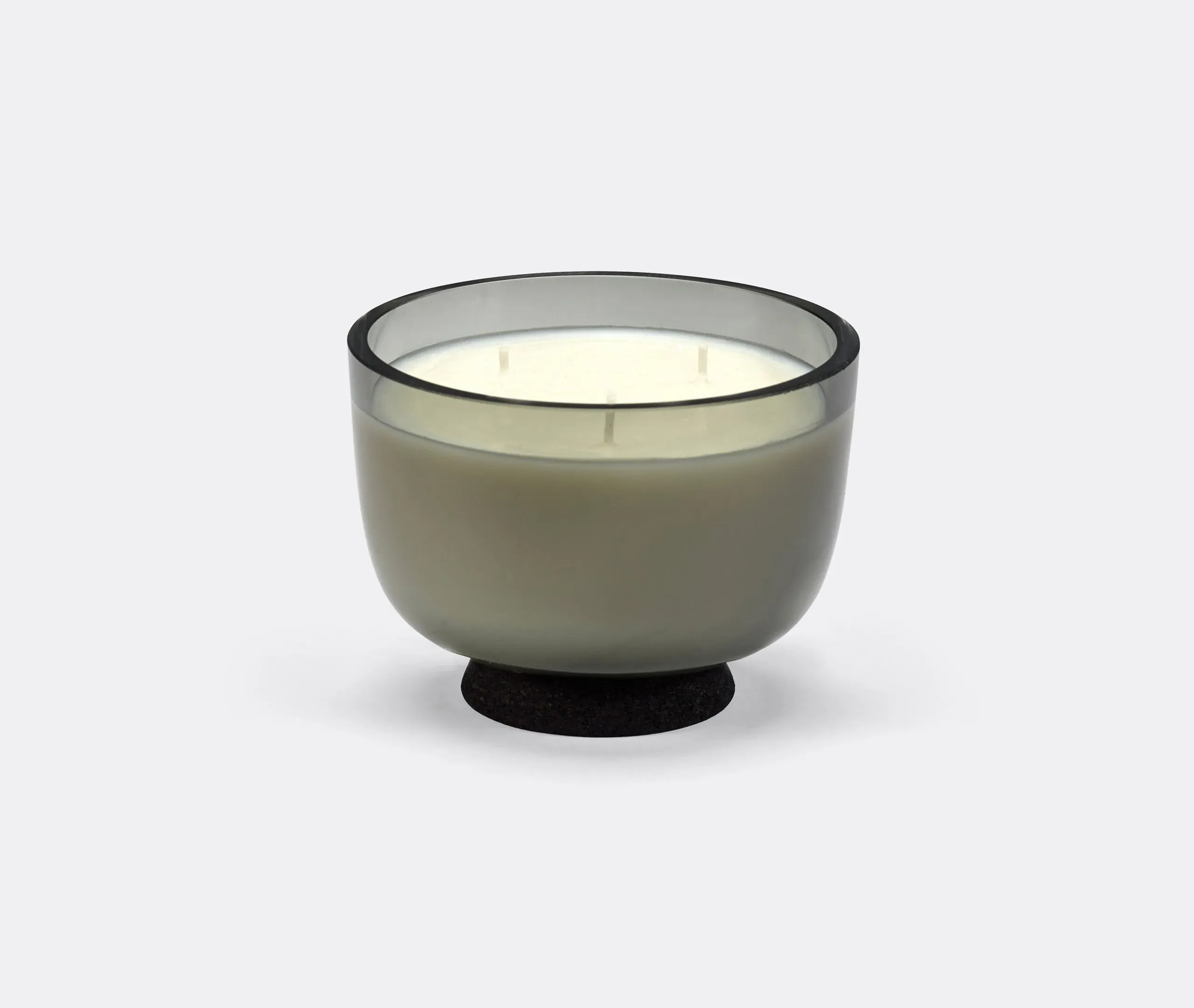 Scented Candle with Cork Stand - Grey, Glass