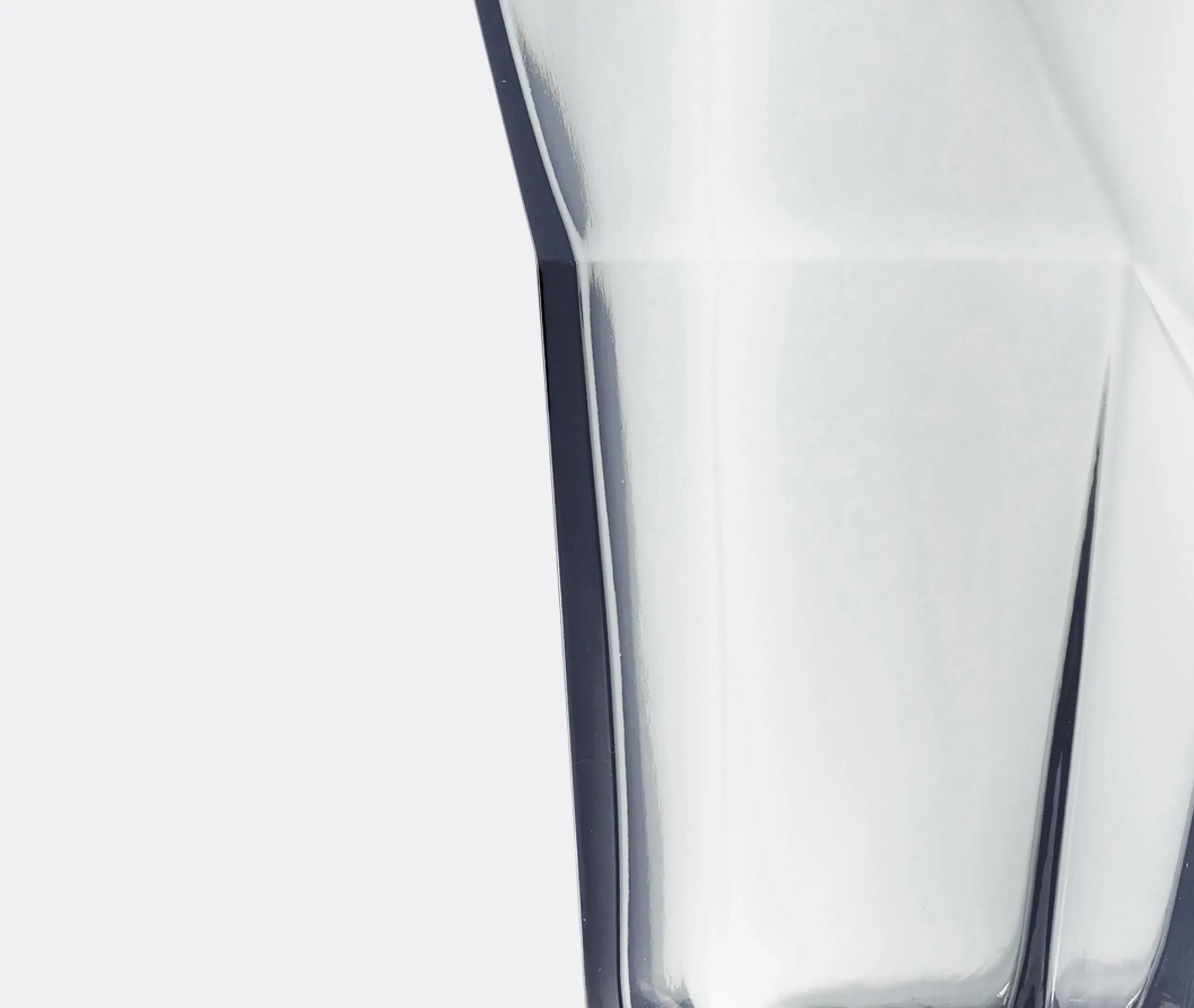 Sculptural Vase with Angular Design - Clear, Glass