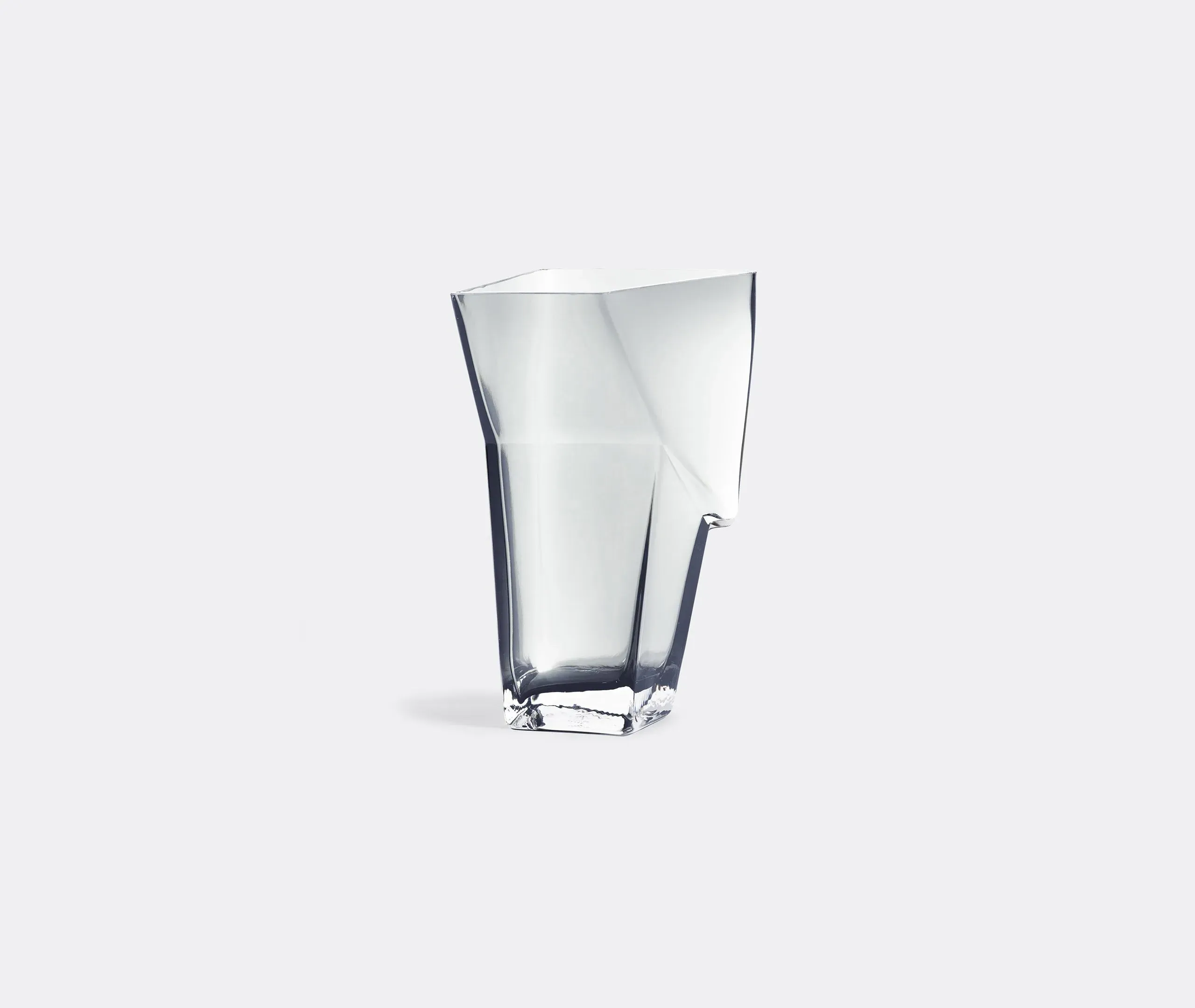 Sculptural Vase with Angular Design - Clear, Glass image