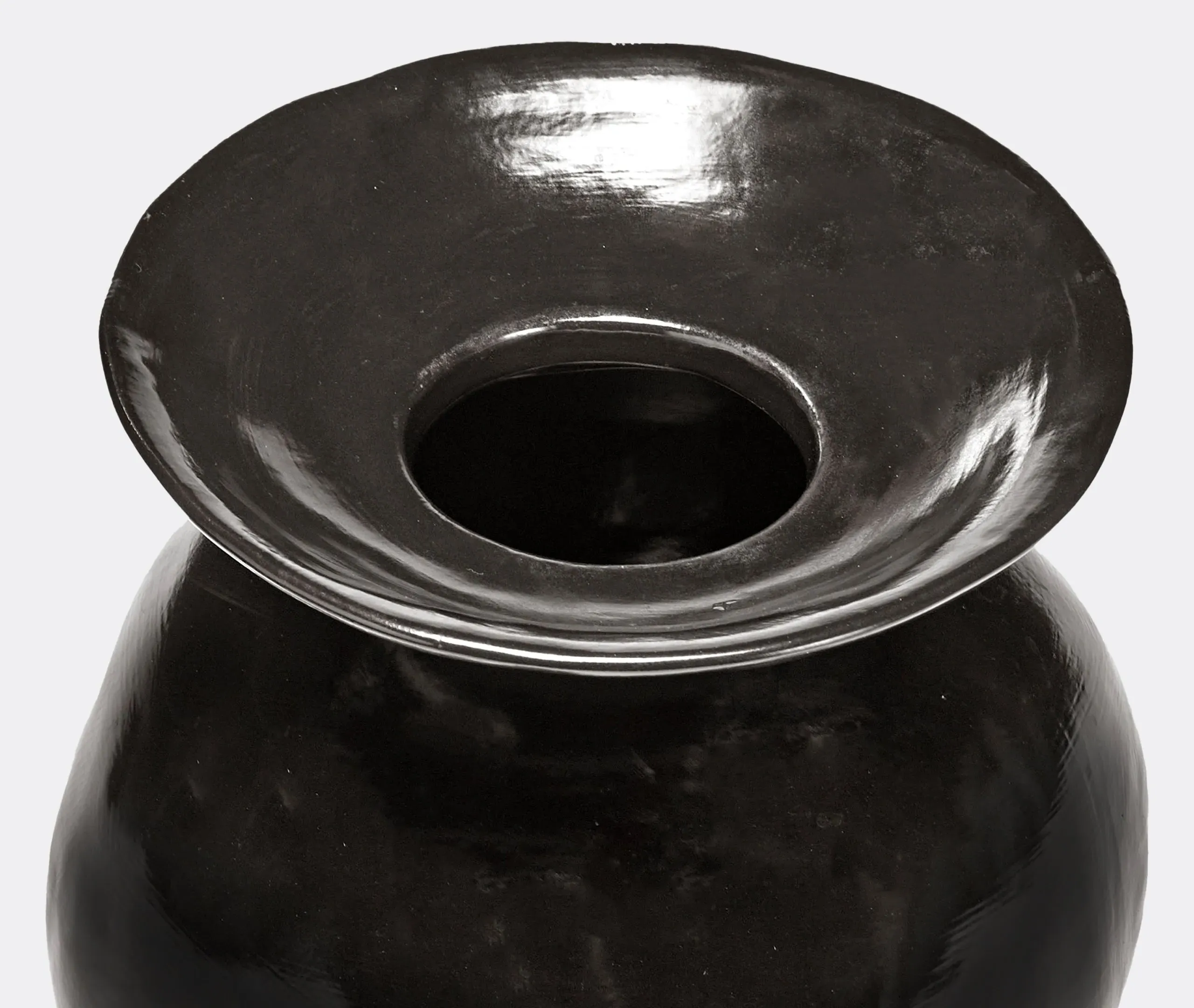 Sculptural Vase with Organic Shape - Dark Brown