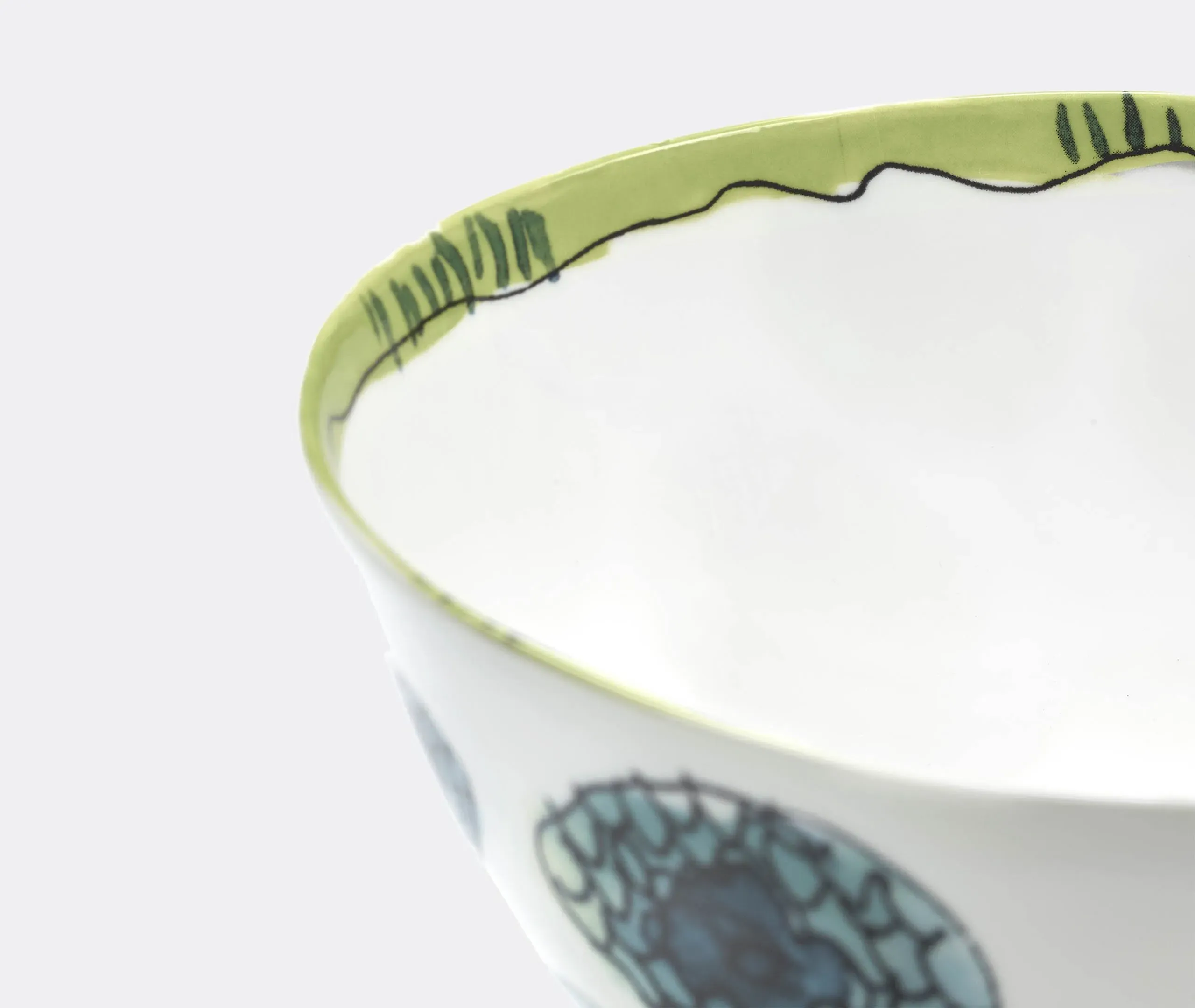 Serving Bowl with Floral Design - Multicolor, Porcelain