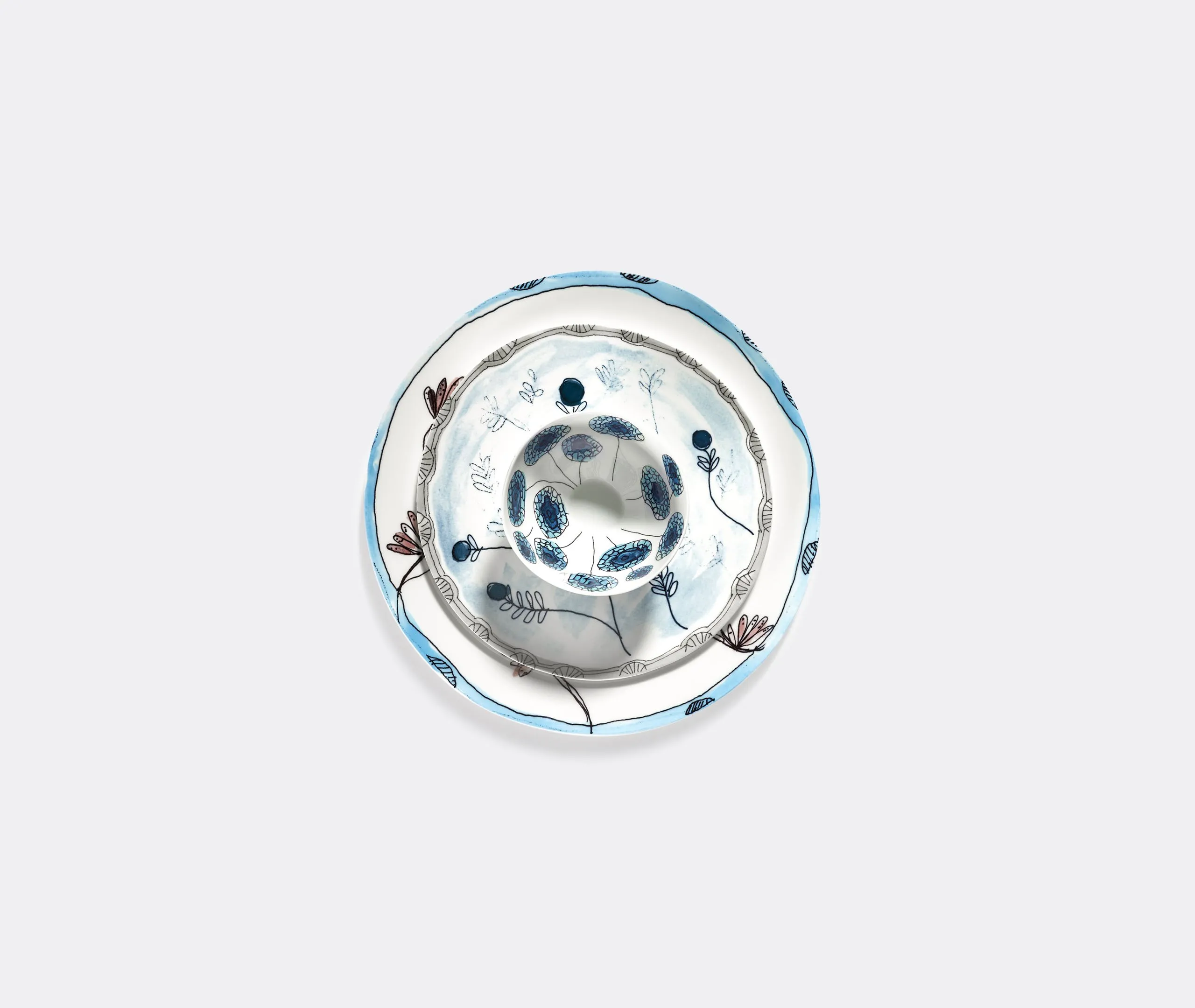 Serving Plate Set of 2 - Multicolor, Porcelain