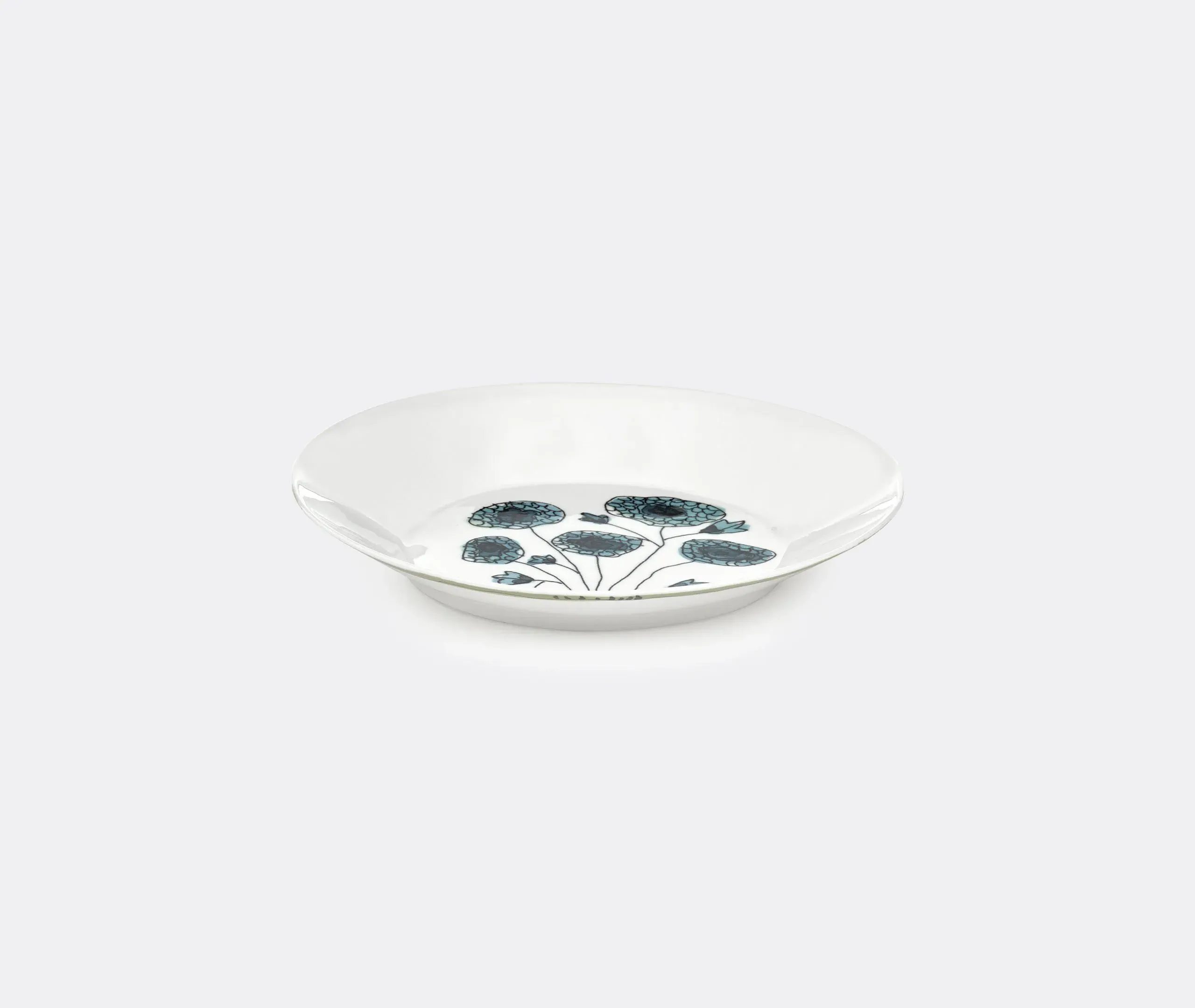 Set of 2 Deep Plates with Floral Motif - Multicolor