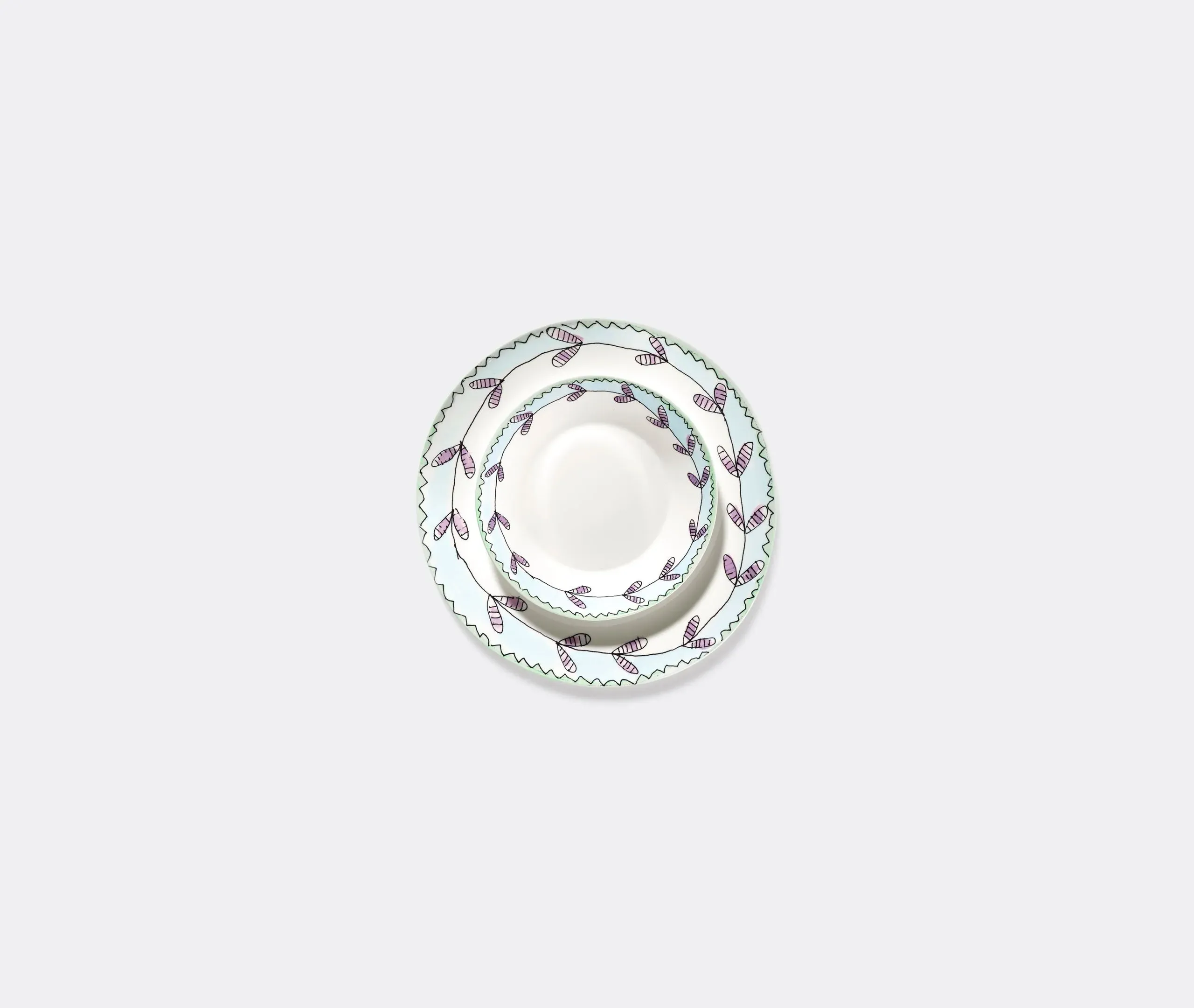 Set of 2 Dinner Plates - Multicolor, Porcelain