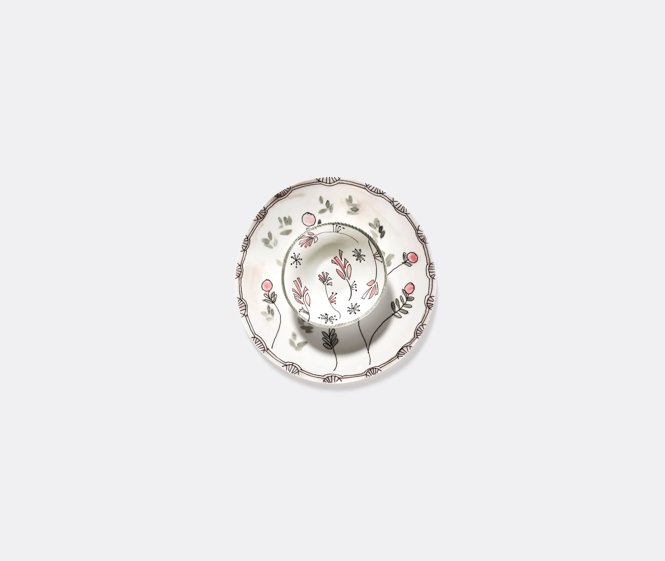 Set of 2 Dinner Plates - Multicolor, Porcelain