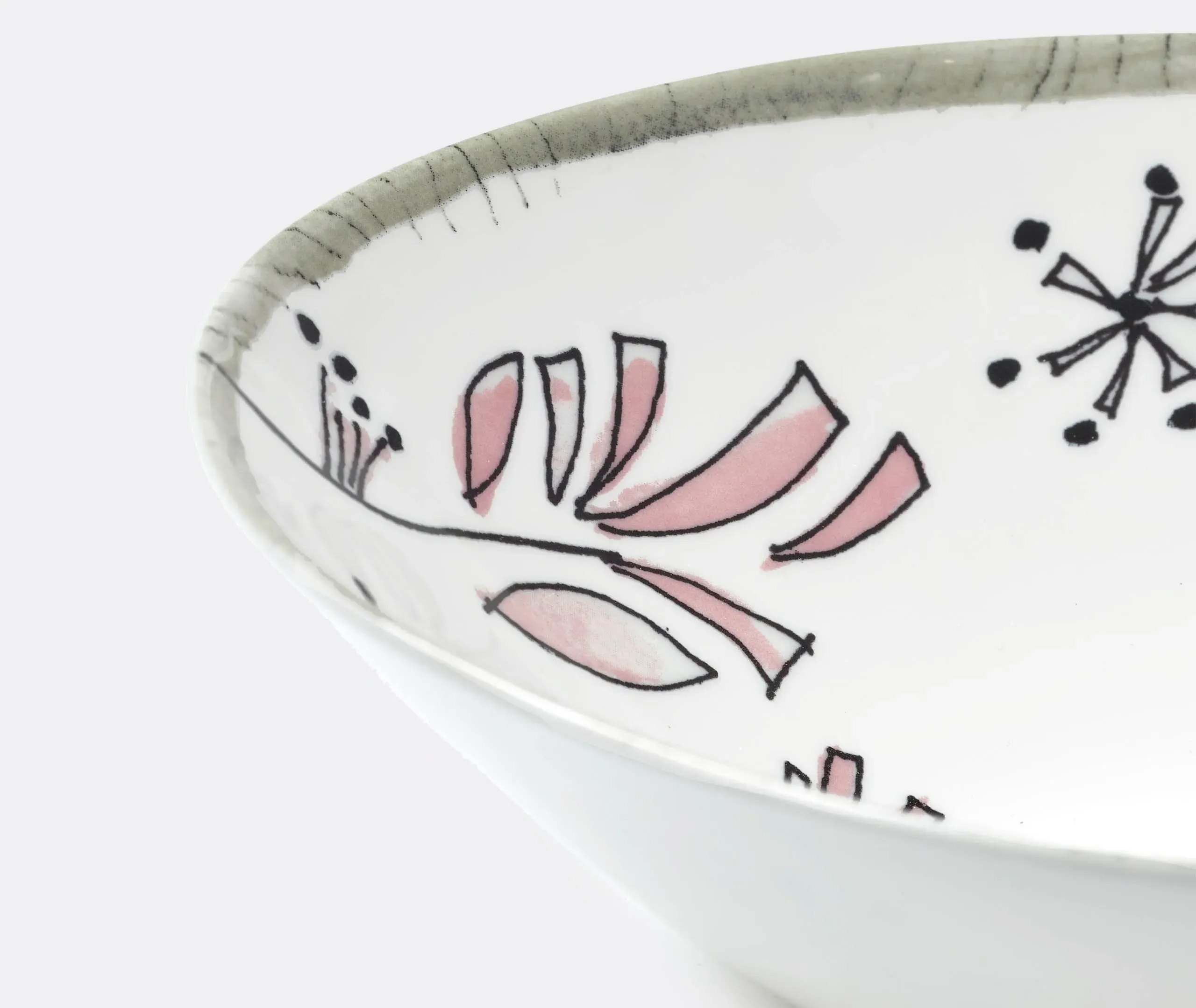 Set of 2 Low Bowls - Multicolor, Porcelain