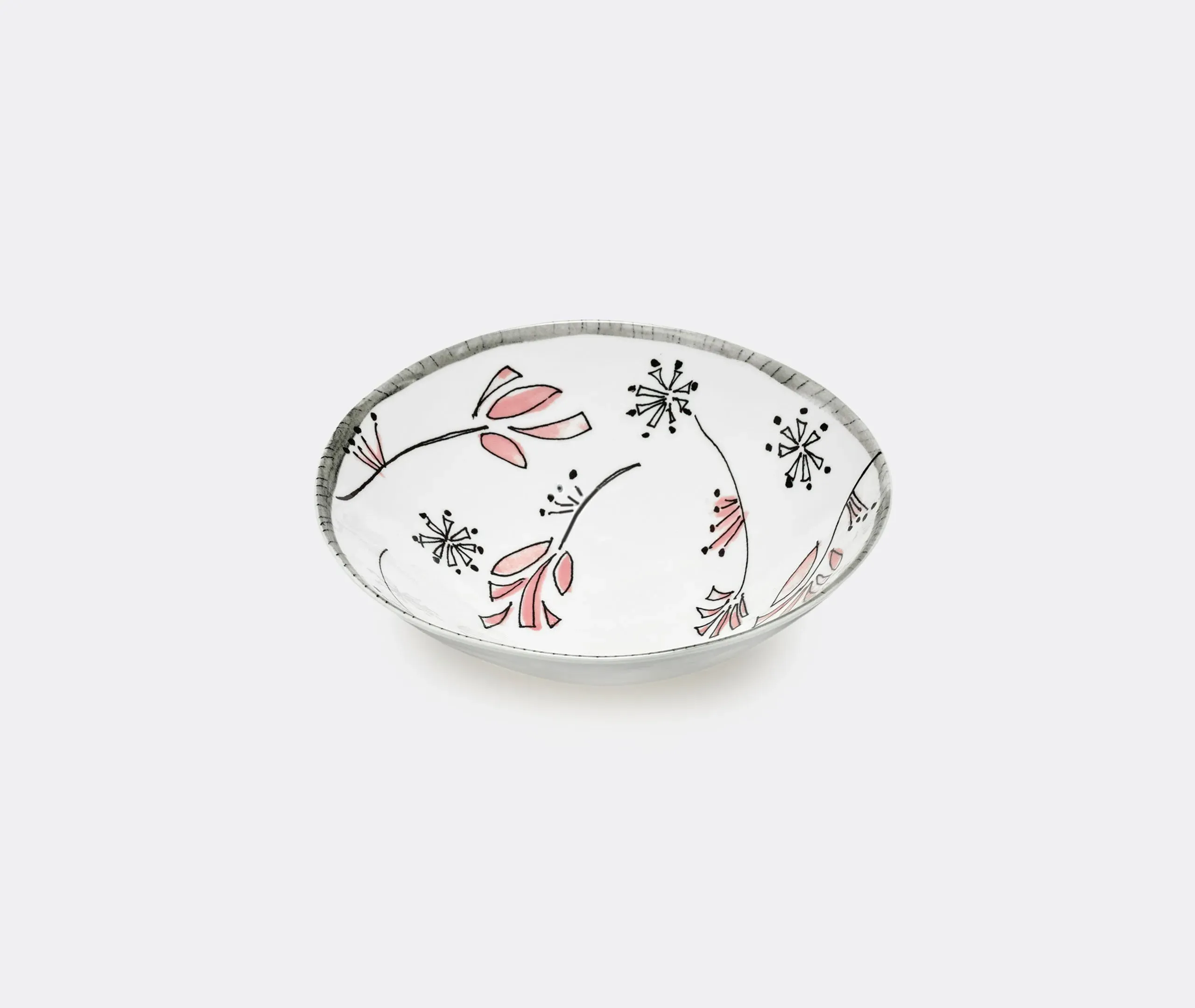 Set of 2 Low Bowls - Multicolor, Porcelain