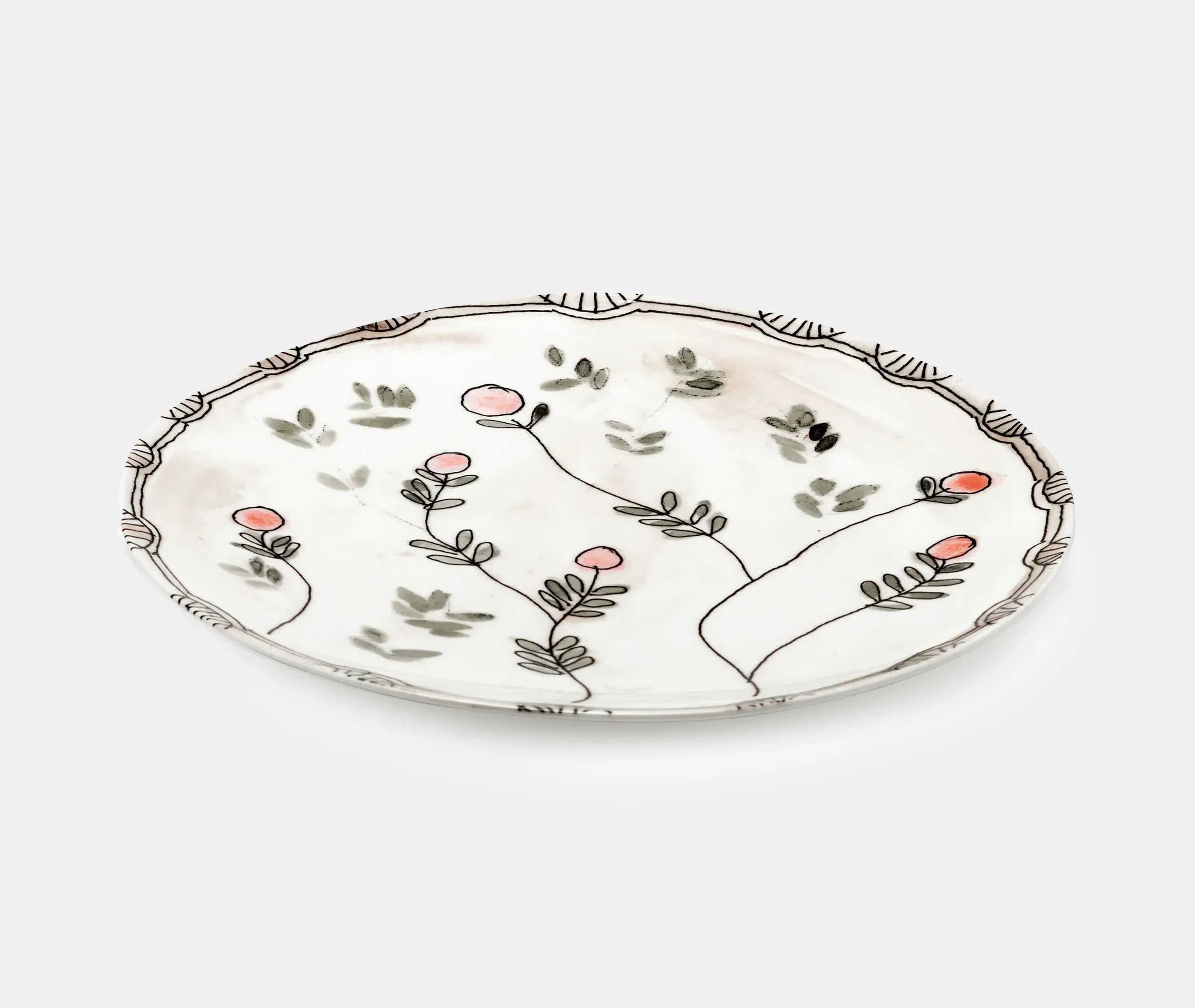Set of 2 Serving Plates - Multicolor, Porcelain