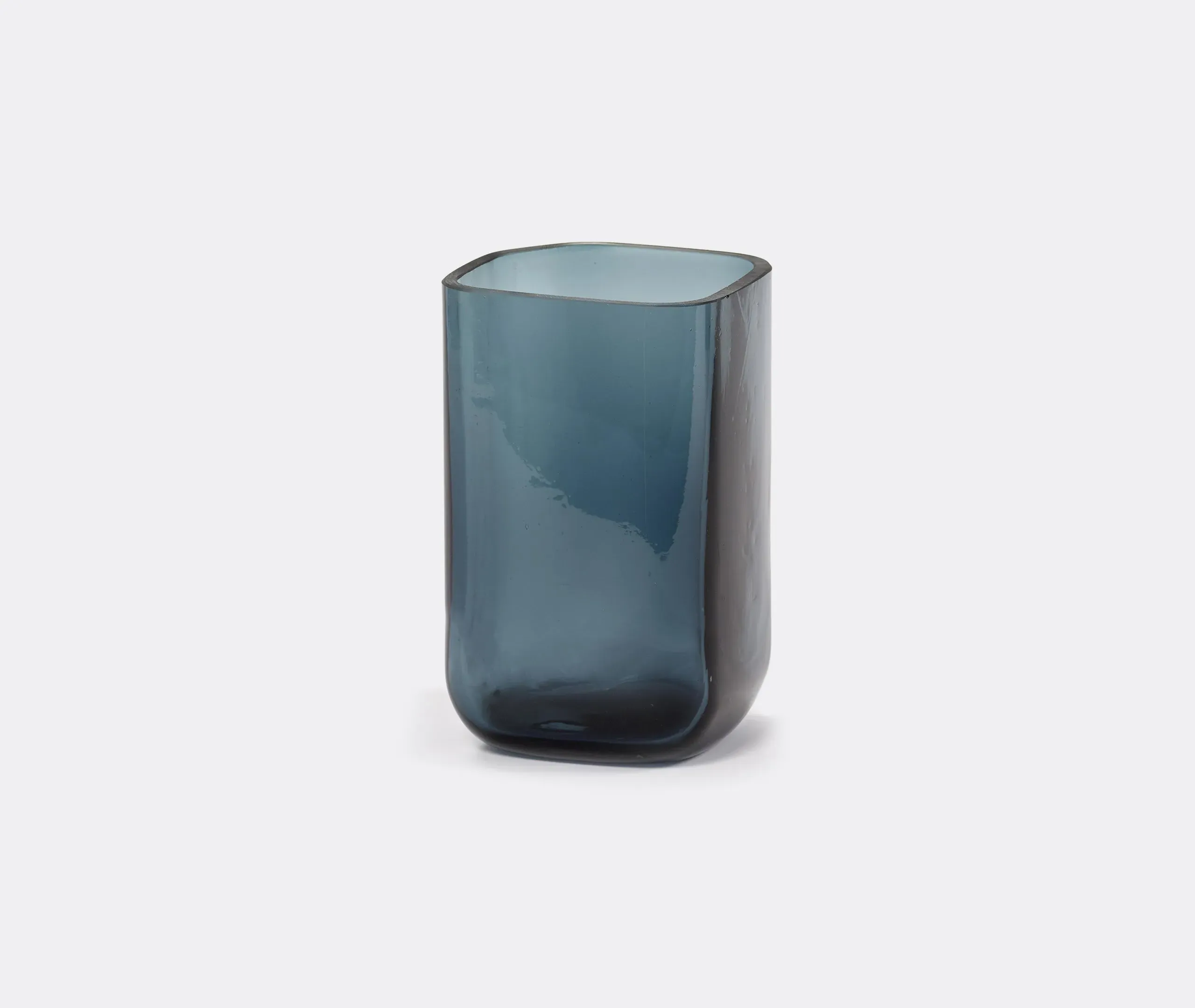 Small Cubic Vase - Blue, Glass