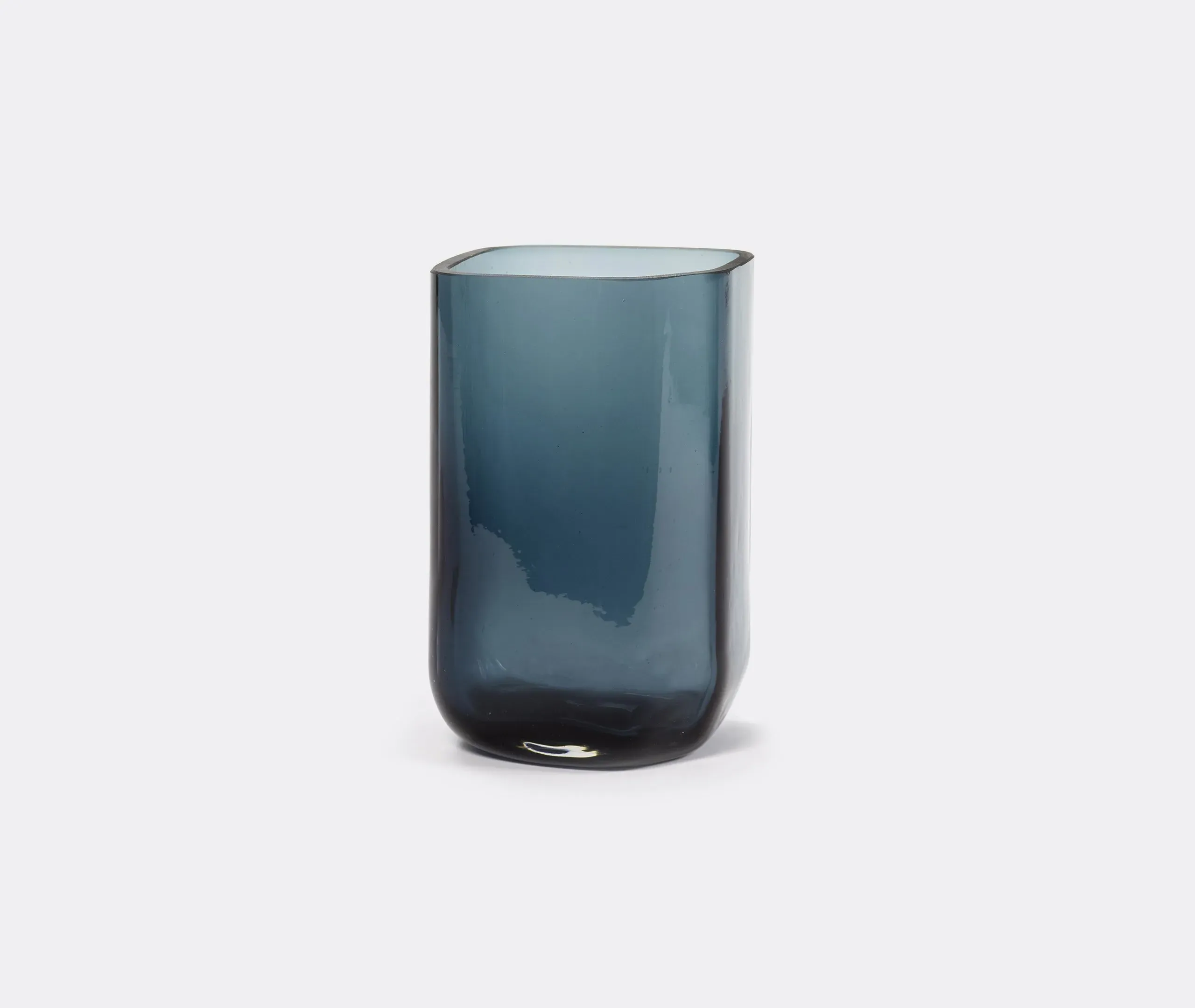 Small Cubic Vase - Blue, Glass