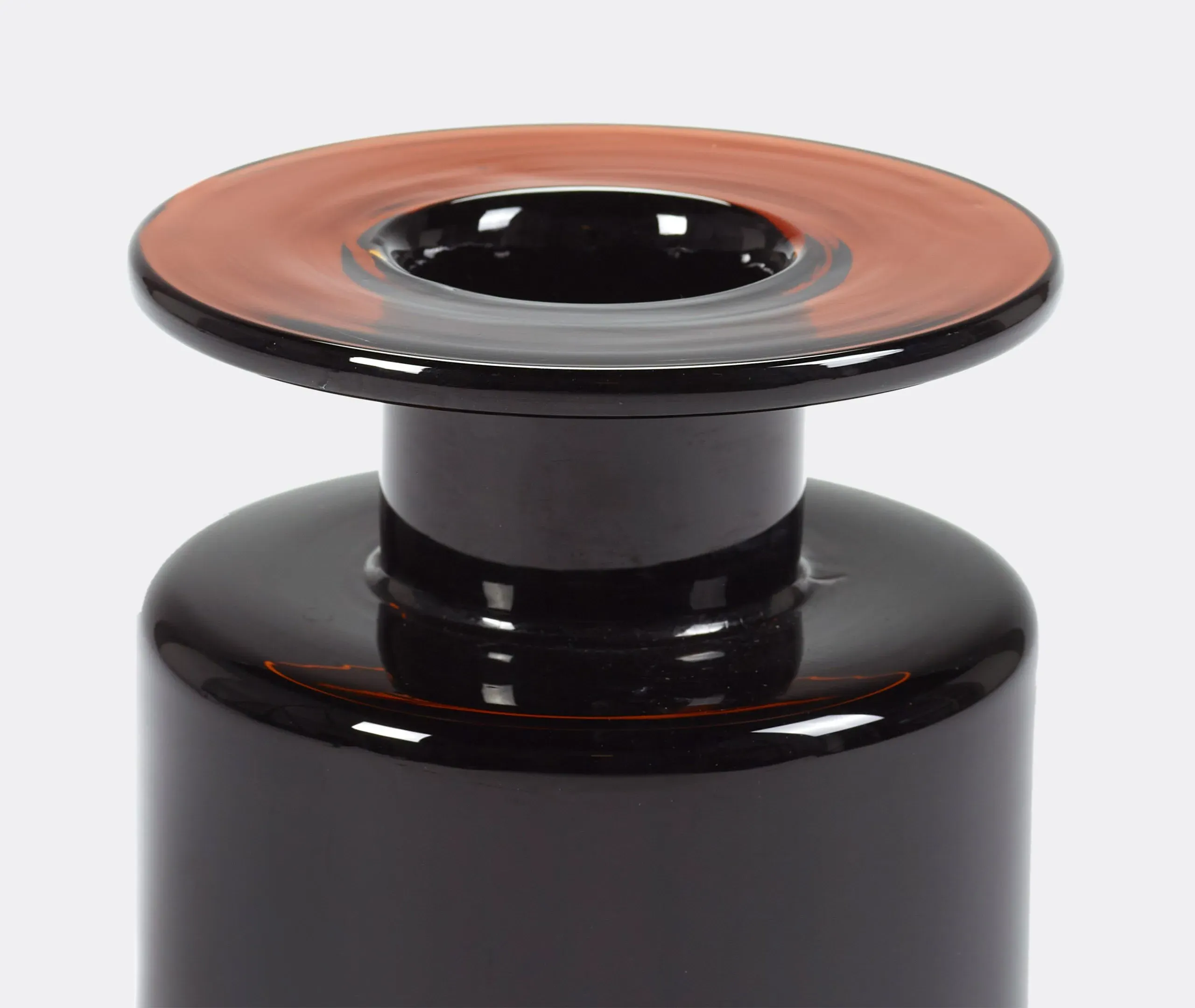 Small Cylindrical Vase - Brown, Glass