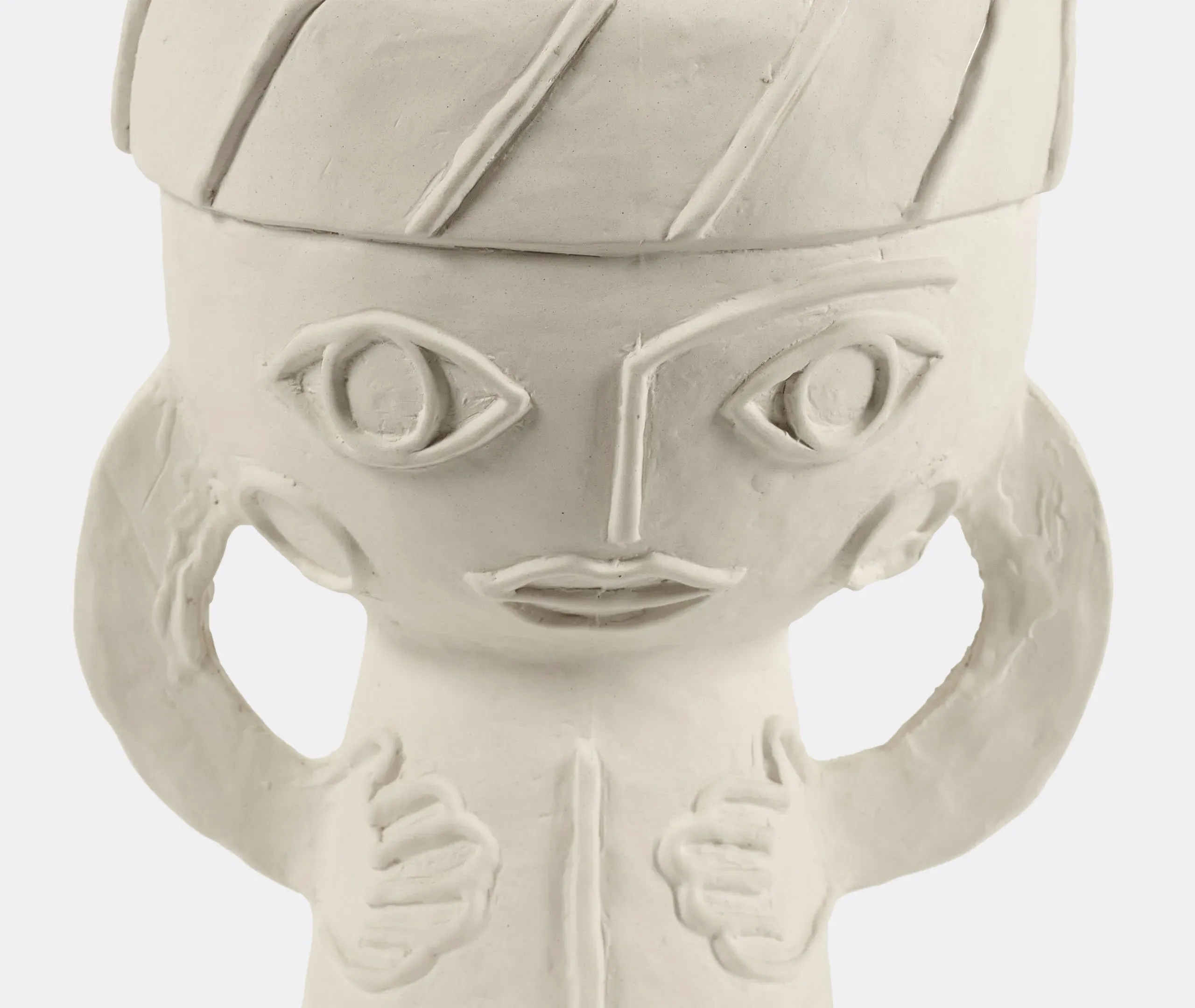 Small Decorative Vase - Beige, Clay