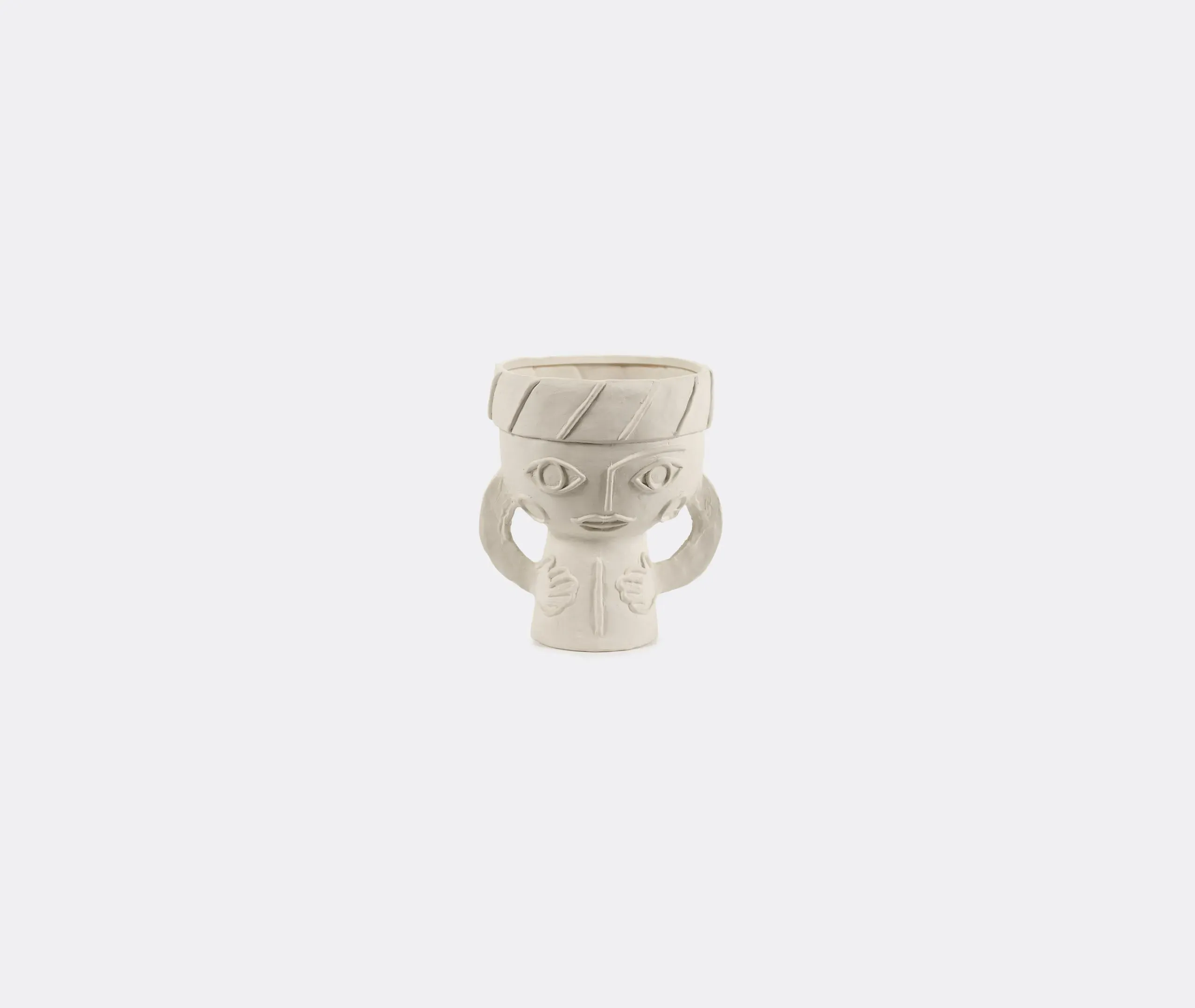 Small Decorative Vase - Beige, Clay image