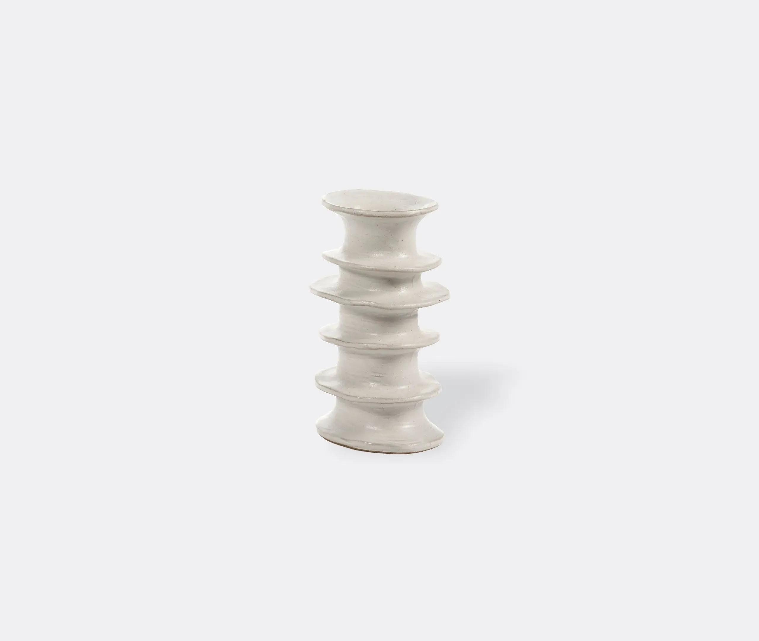 Small Decorative Vase with Bands - White, Stoneware image