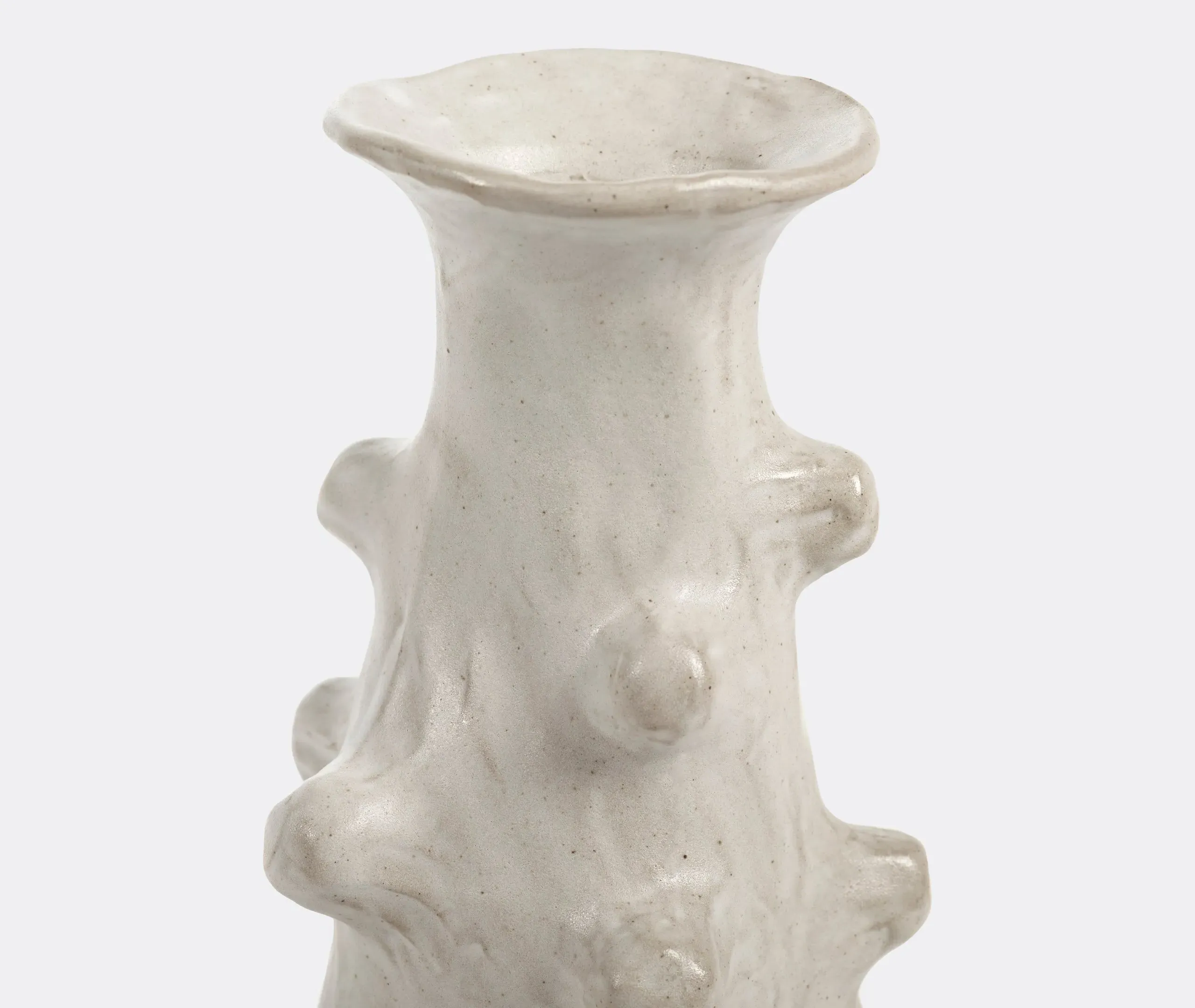Small Decorative Vase with Textured Surface - White