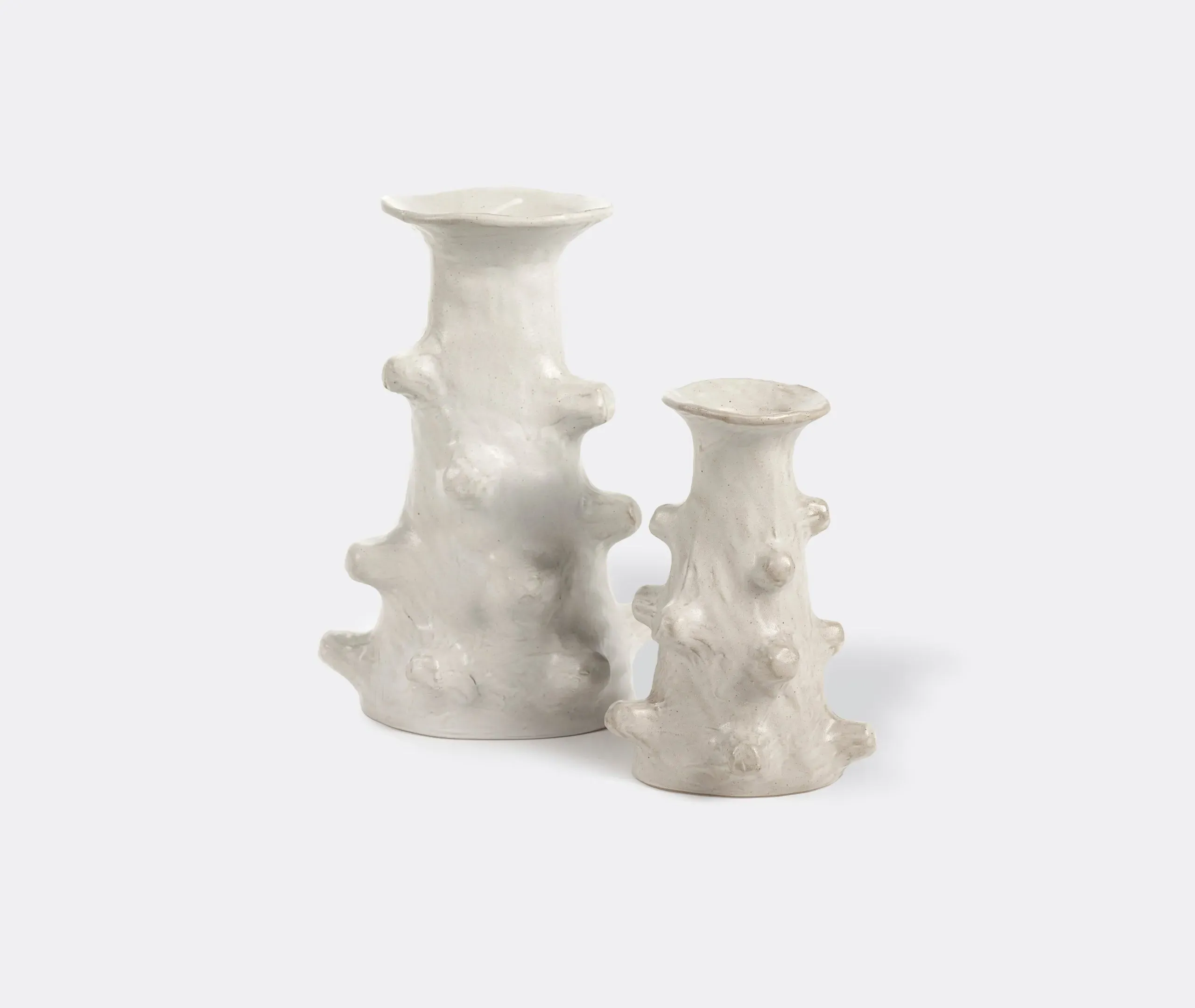 Small Decorative Vase with Textured Surface - White
