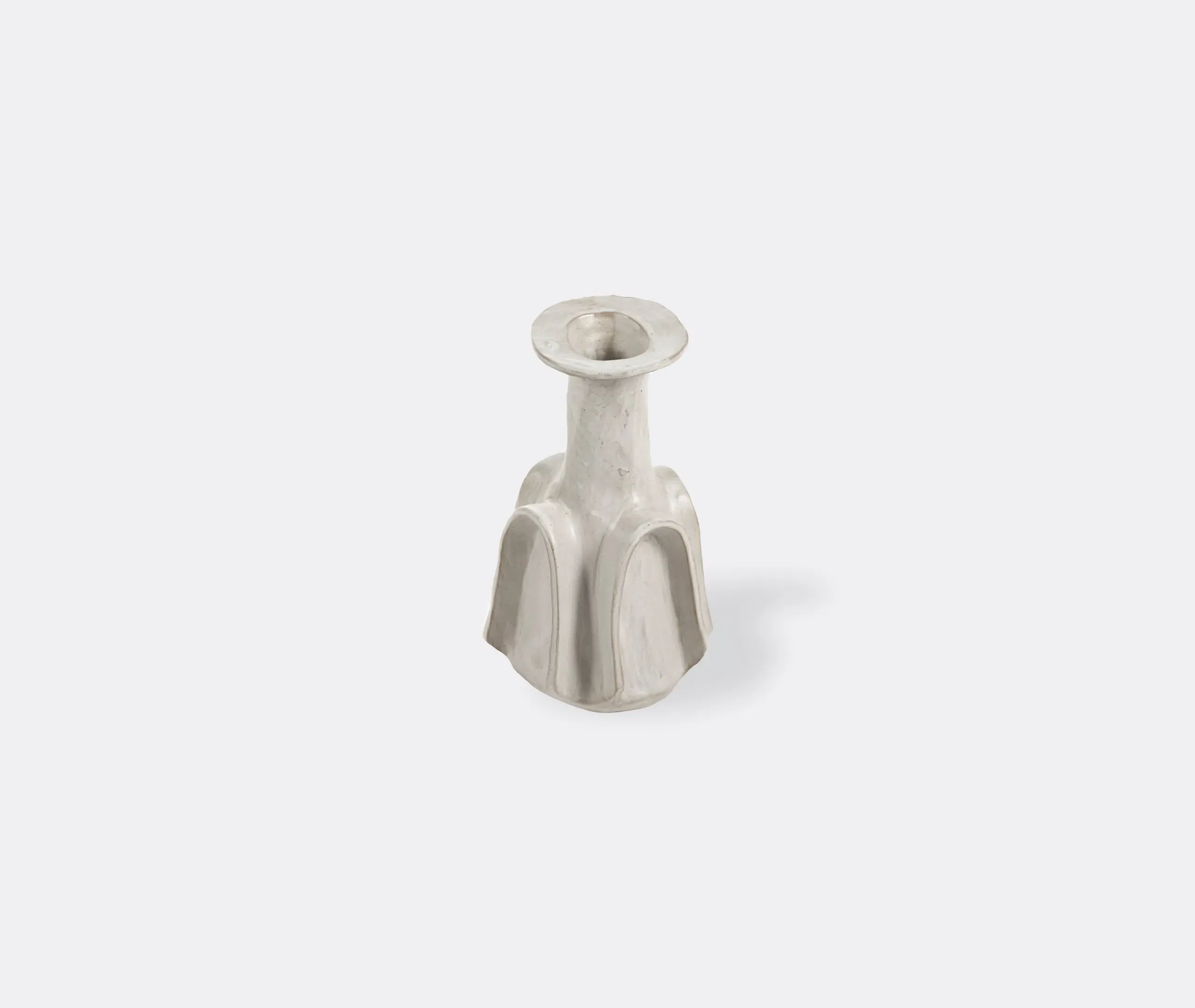 Small Elongated Vase with Curved Neck - White