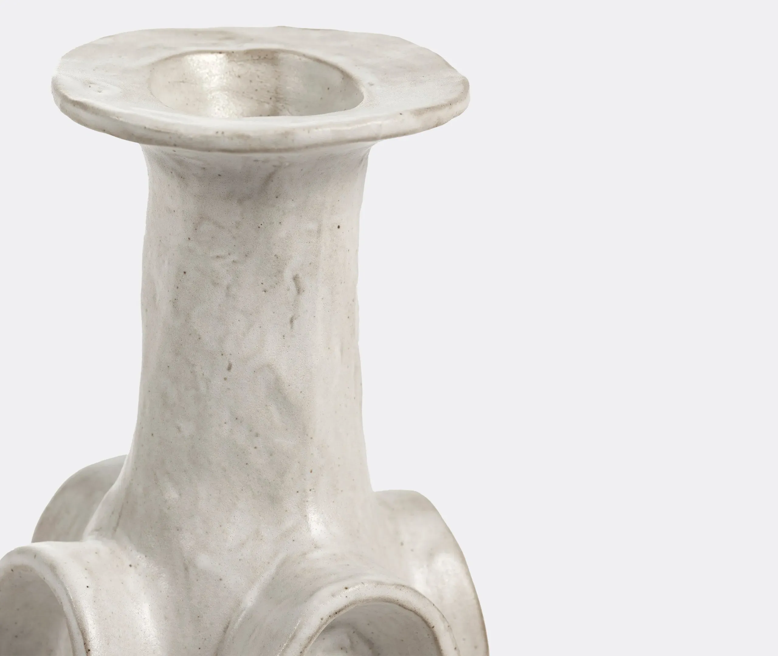 Small Elongated Vase with Curved Neck - White
