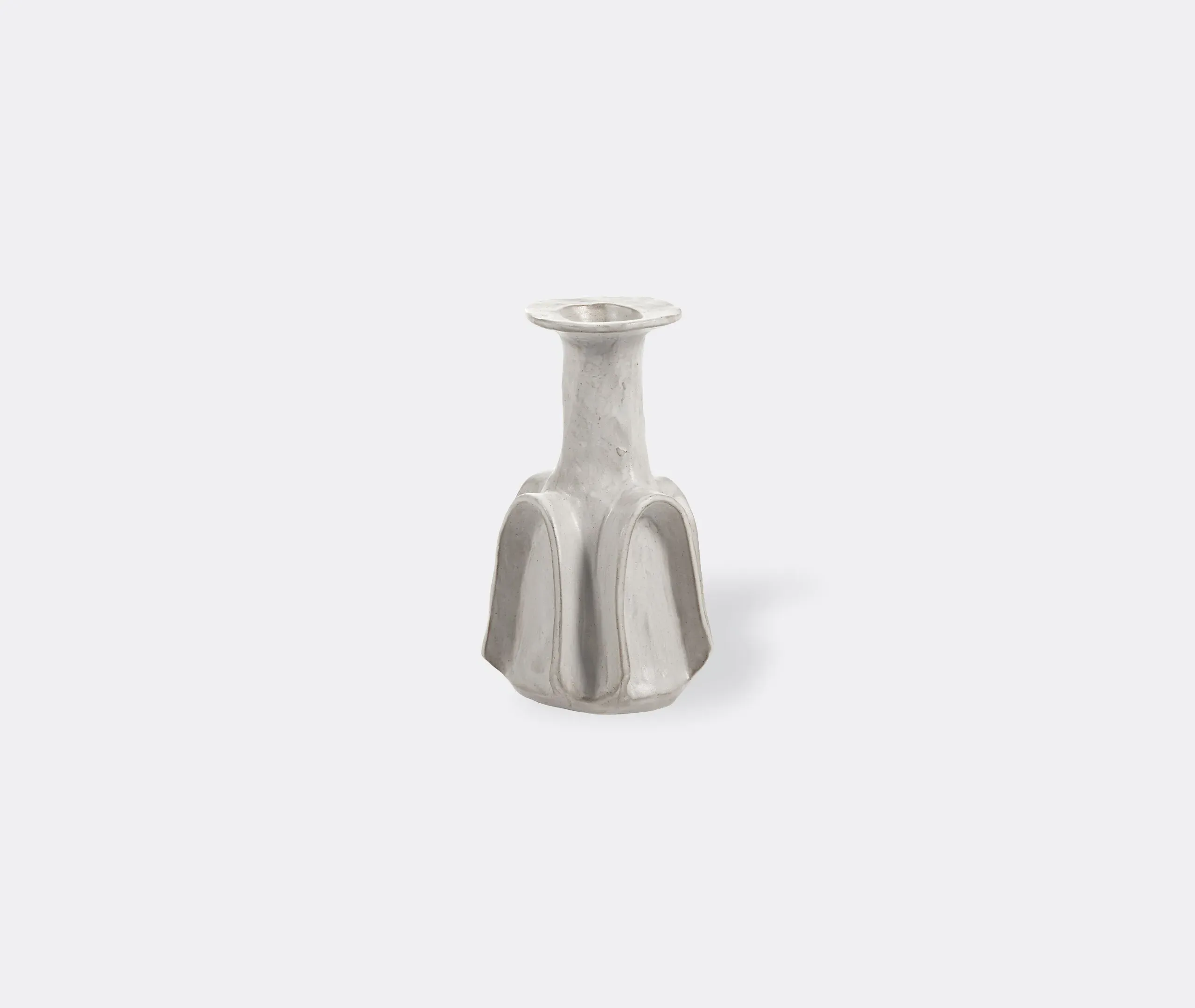 Small Elongated Vase with Curved Neck - White