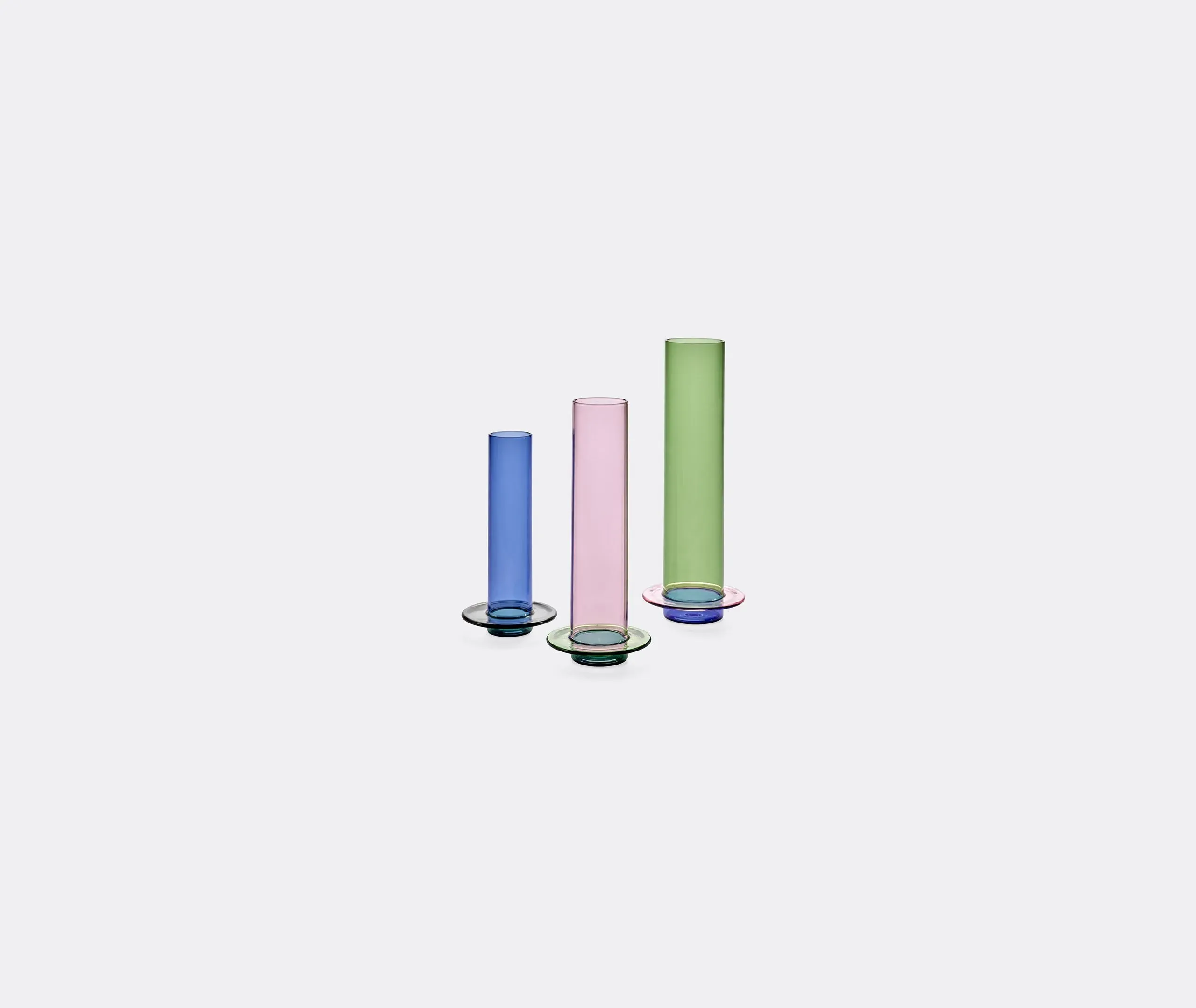 Small Glass Tower Vase - Multicolor, Glass