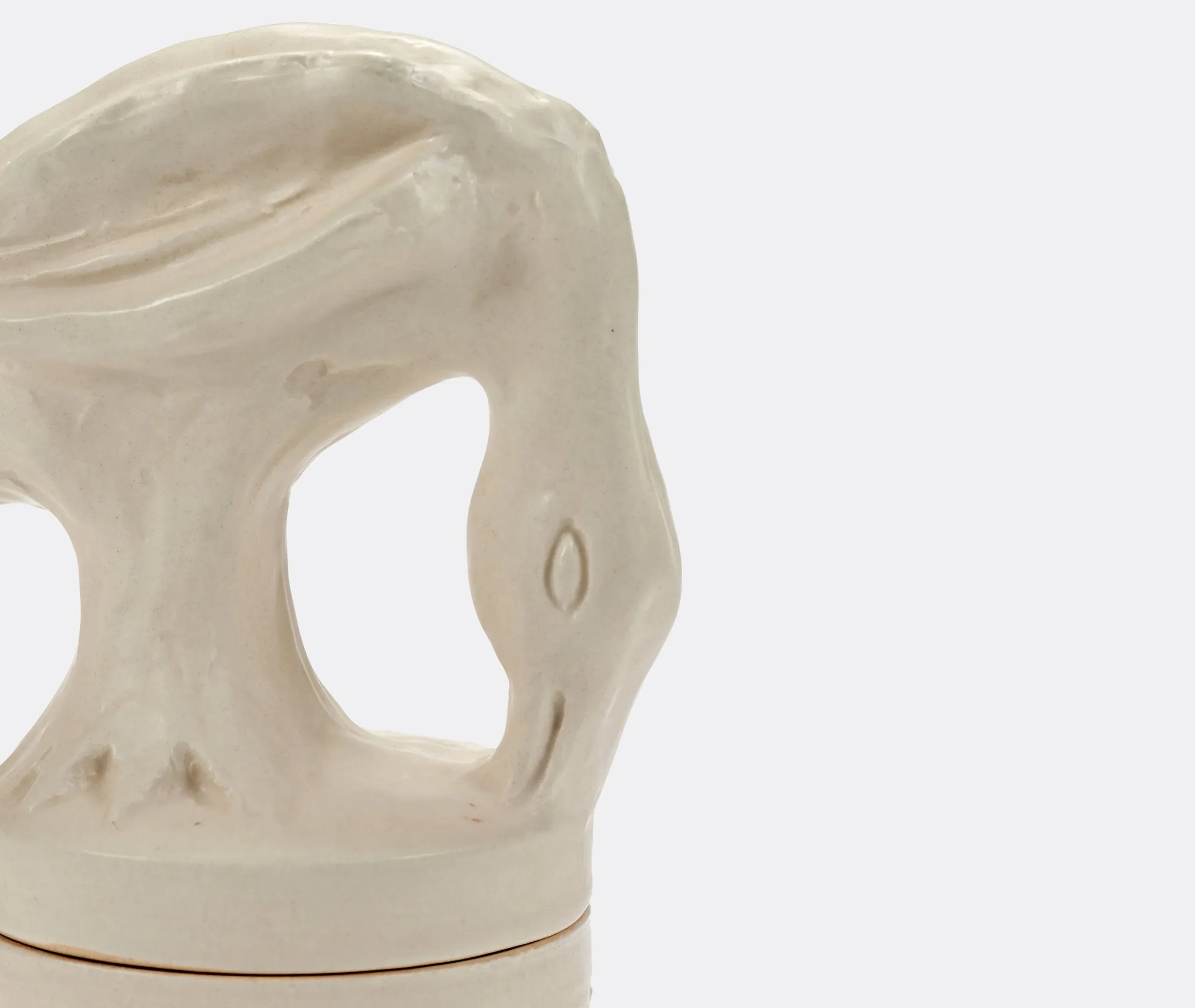 Small Scented Candle with Bird Lid - Ivory, Ceramic