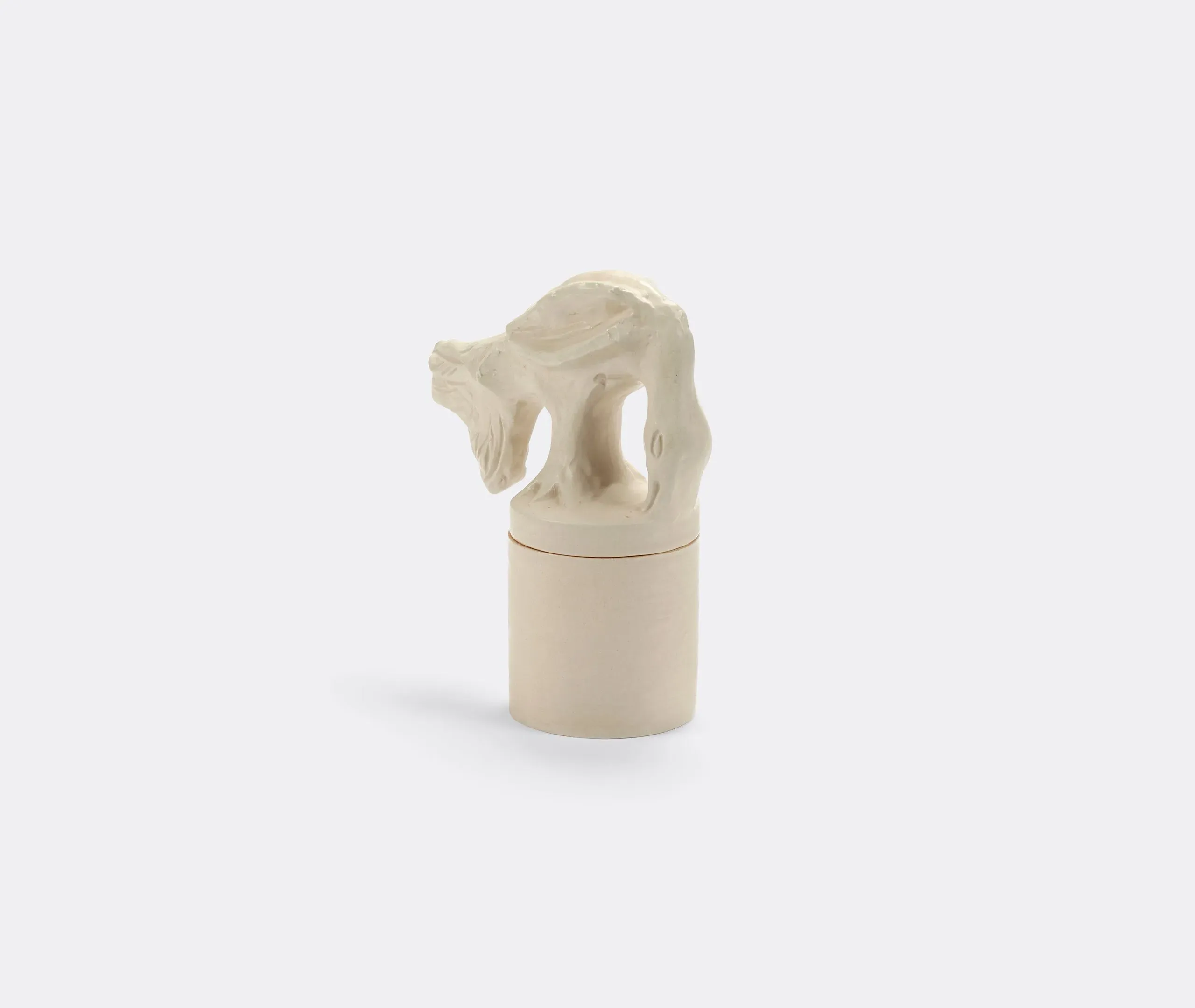 Small Scented Candle with Bird Lid - Ivory, Ceramic