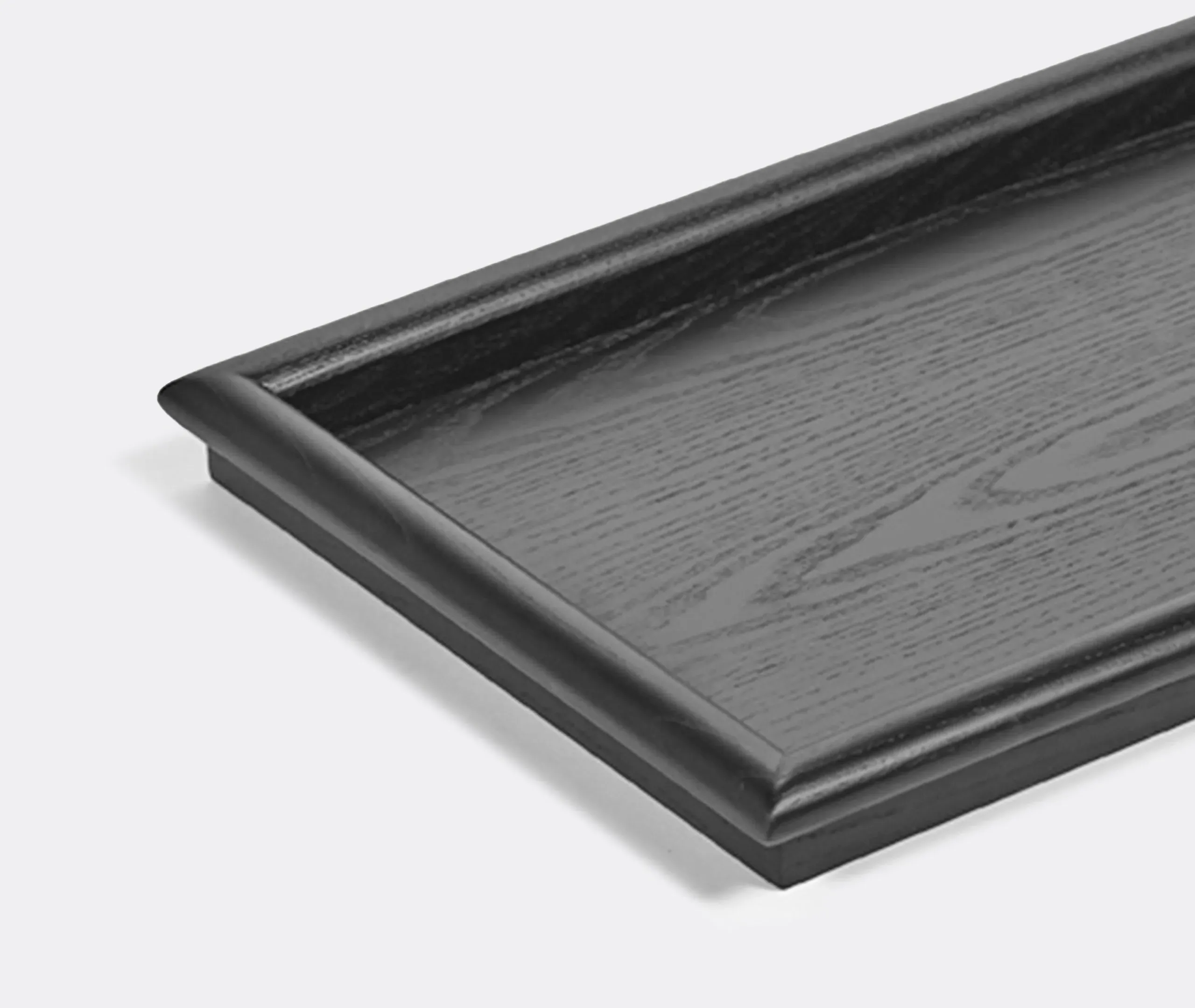 Small Serving Tray with High Sides - Black, Ash Wood
