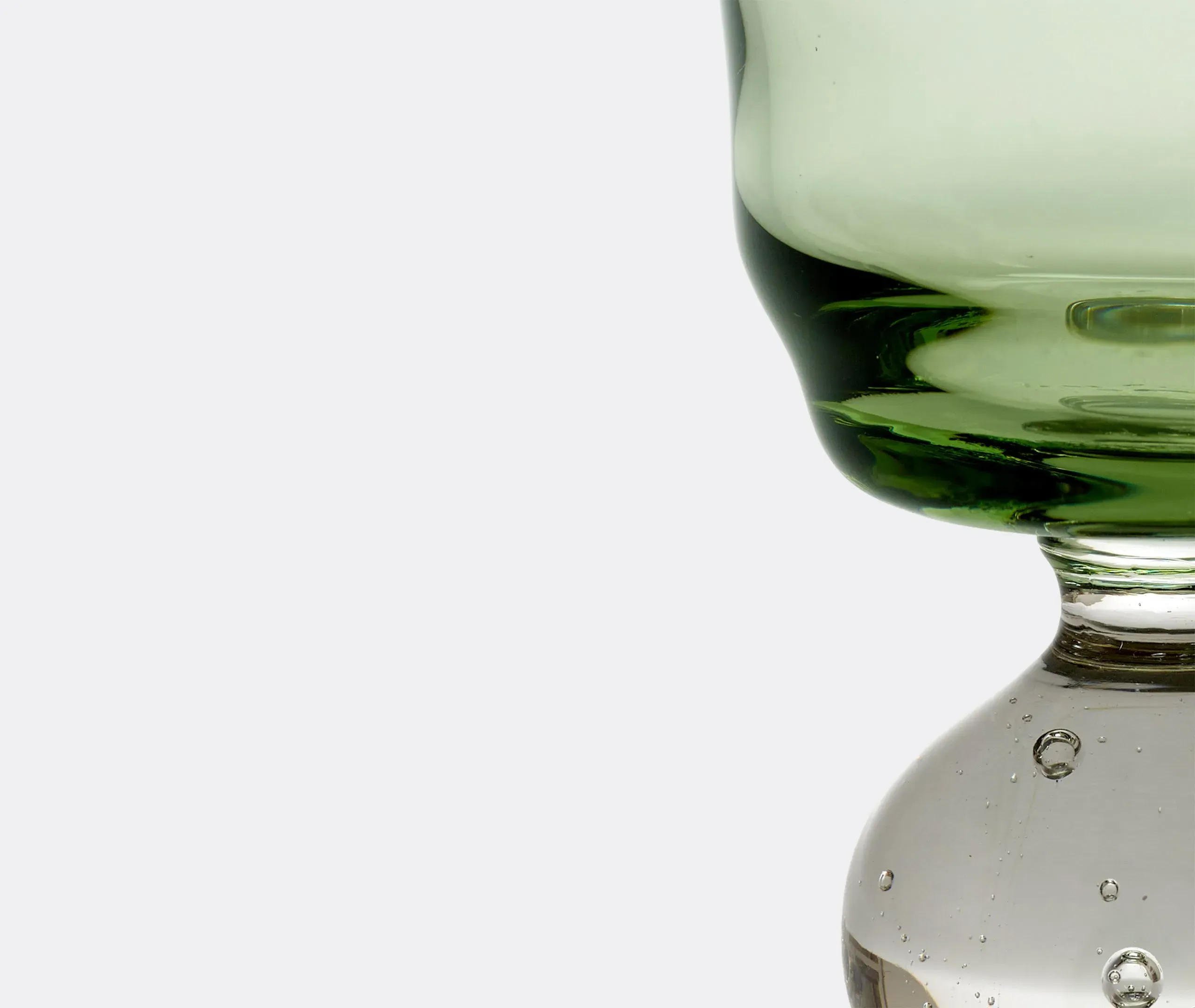 Small Stemmed Glass Set of 6 - Green, Glass