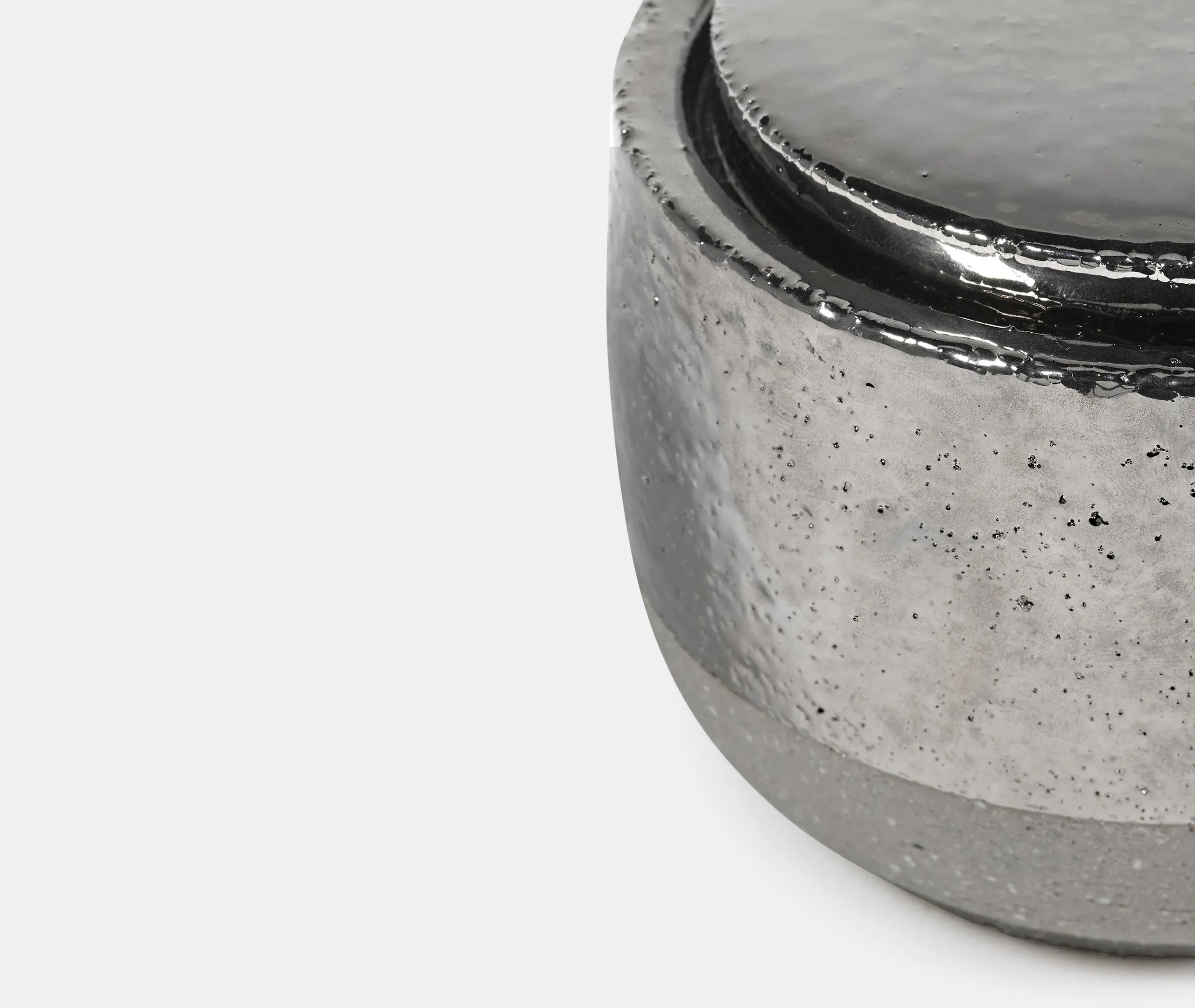 Smoked Jasmine Scented Candle - Silver, Stoneware