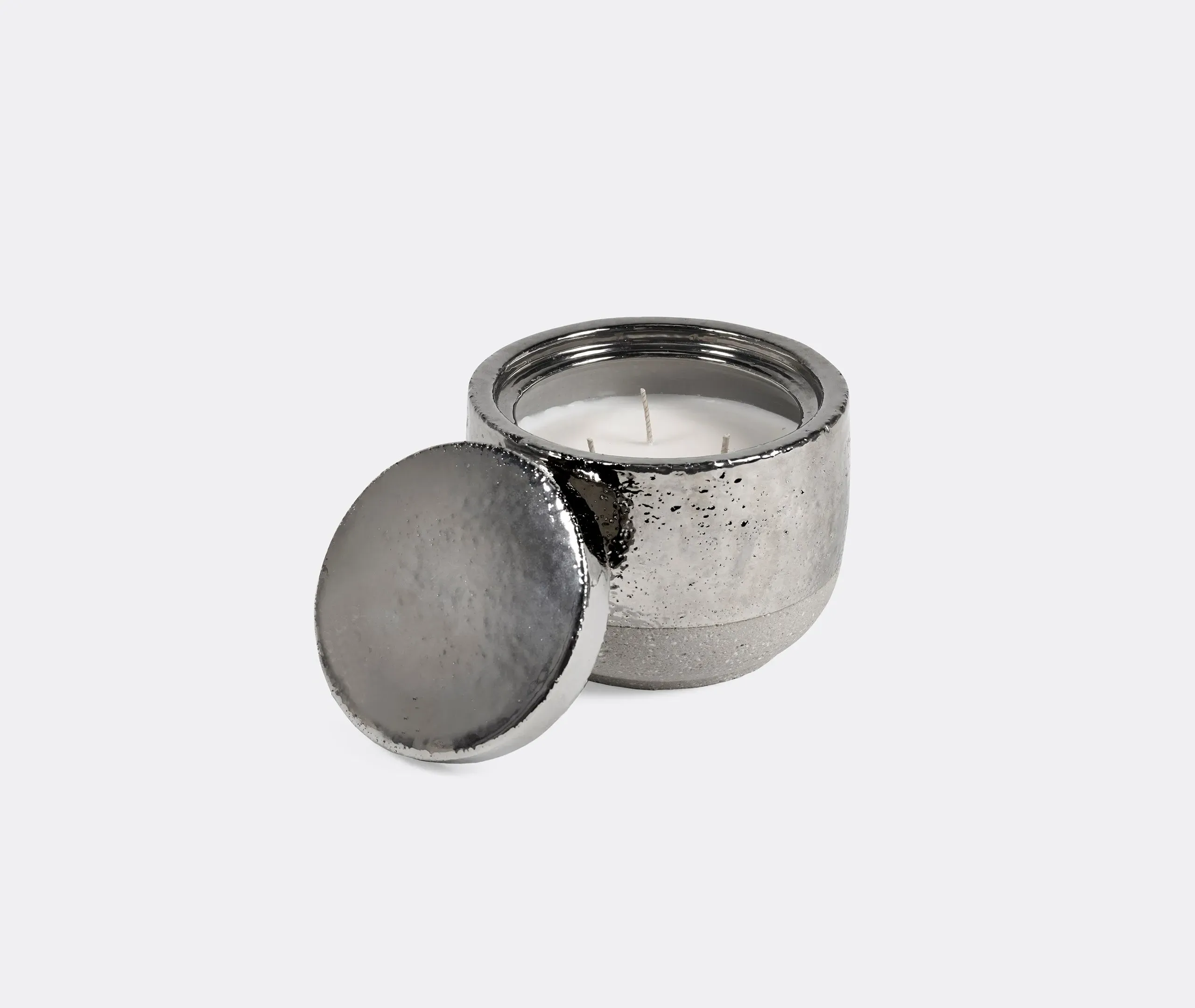 Smoked Jasmine Scented Candle - Silver, Stoneware