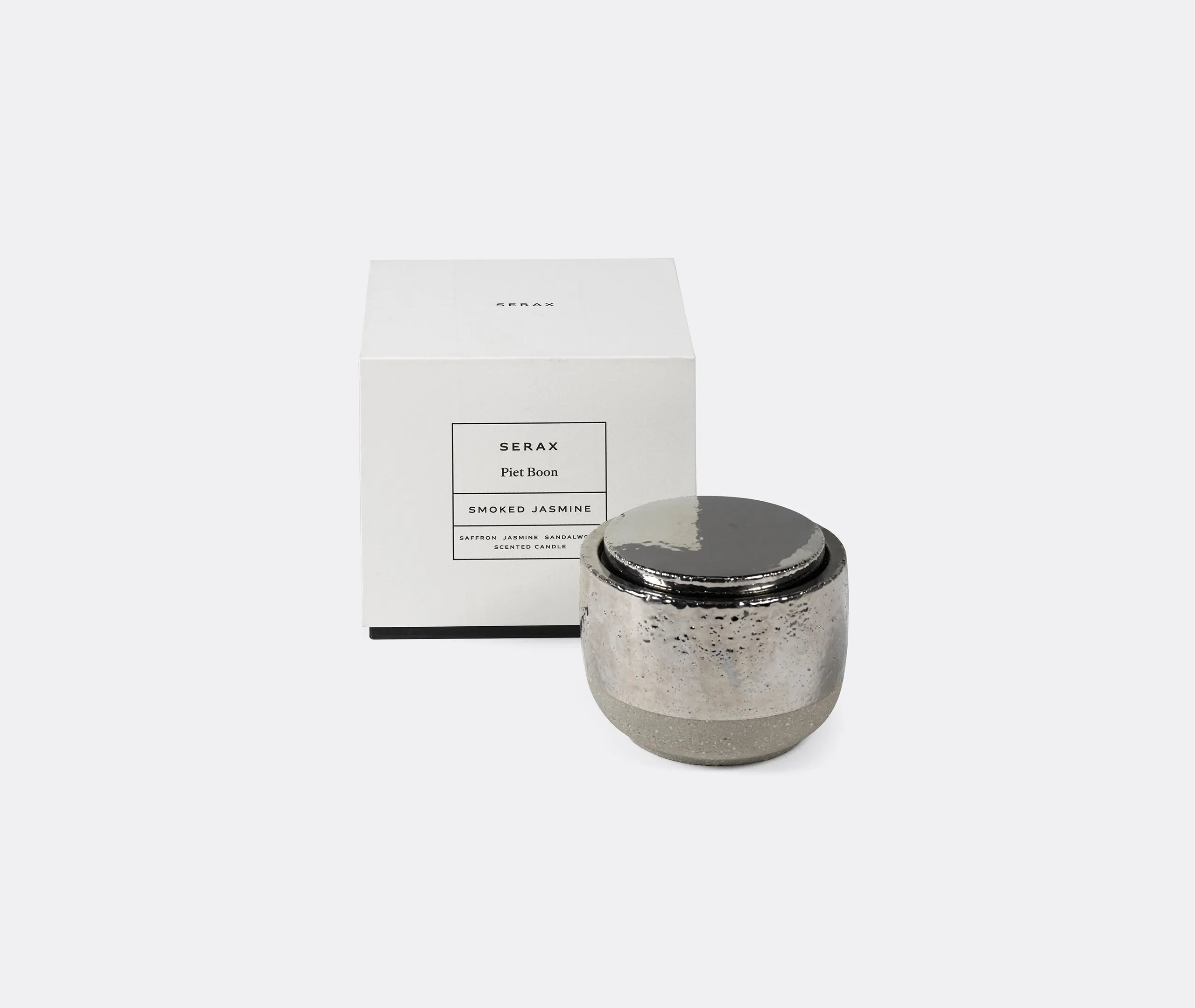 Smoked Jasmine Scented Candle - Silver, Stoneware