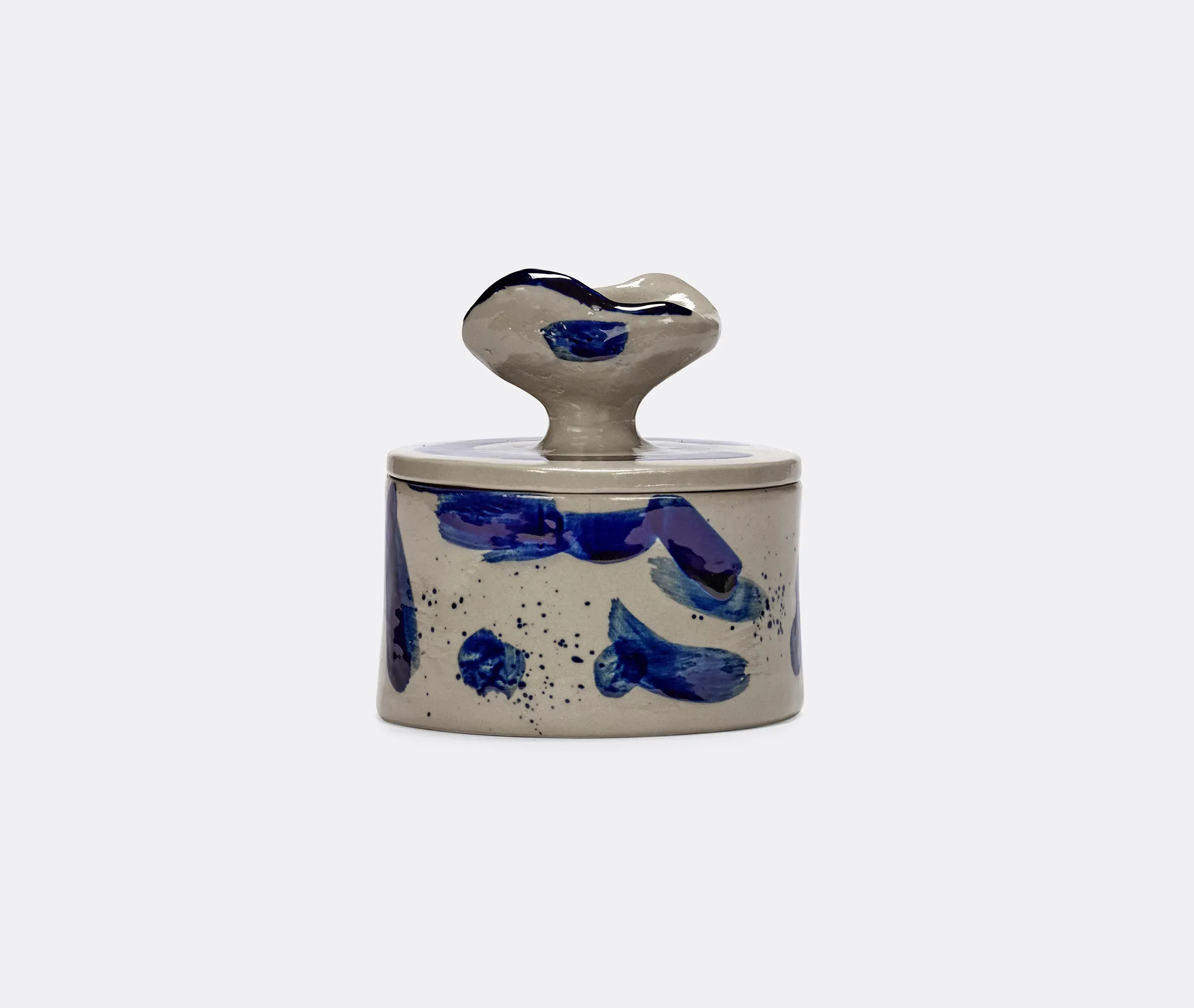 Sophia 02 Lidded Ceramic Pot - Blue alternate view